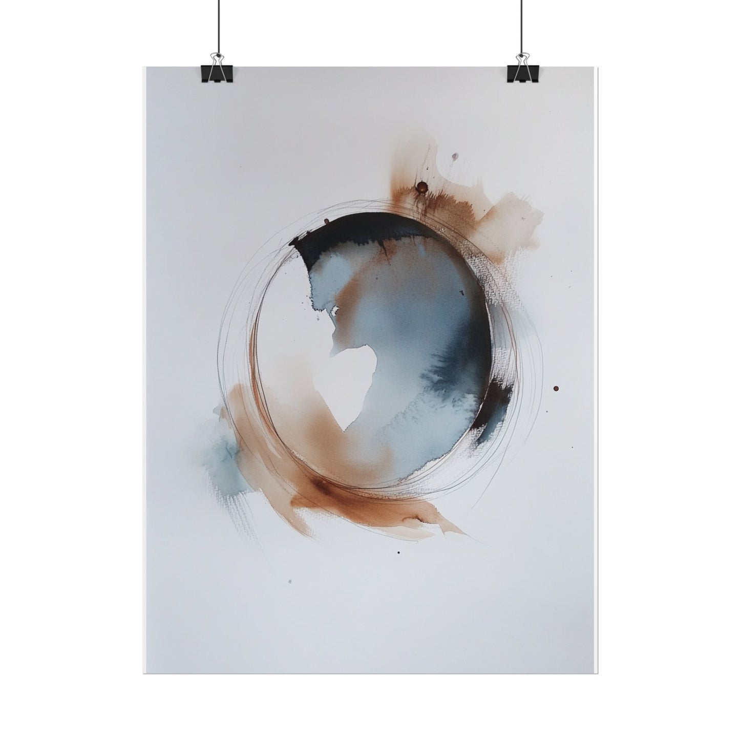 Ethereal Cycles - Minimalist Abstract Watercolour Art