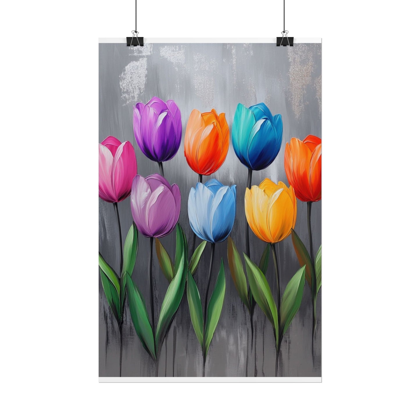 Colourful Tulips - Abstract Floral Art Print