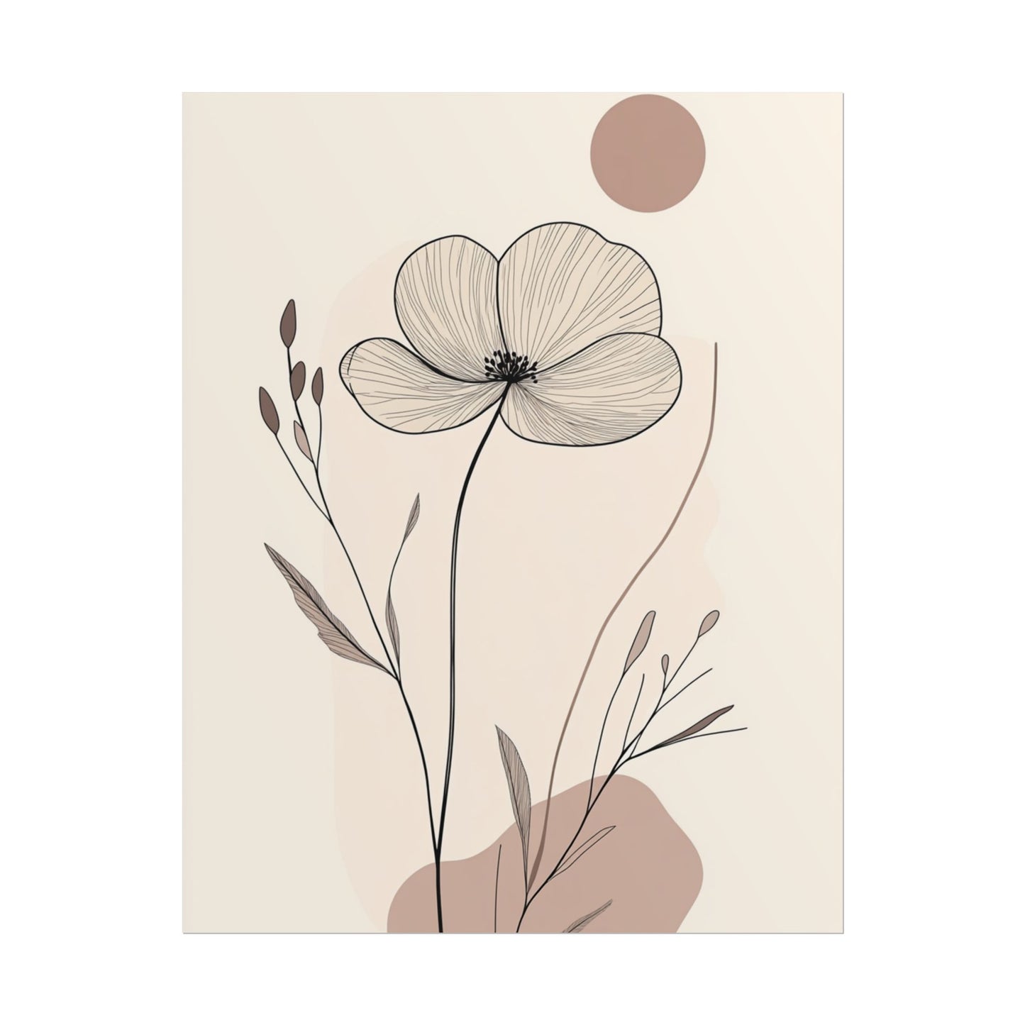 Tranquil Blossom - Abstract Floral Line Art