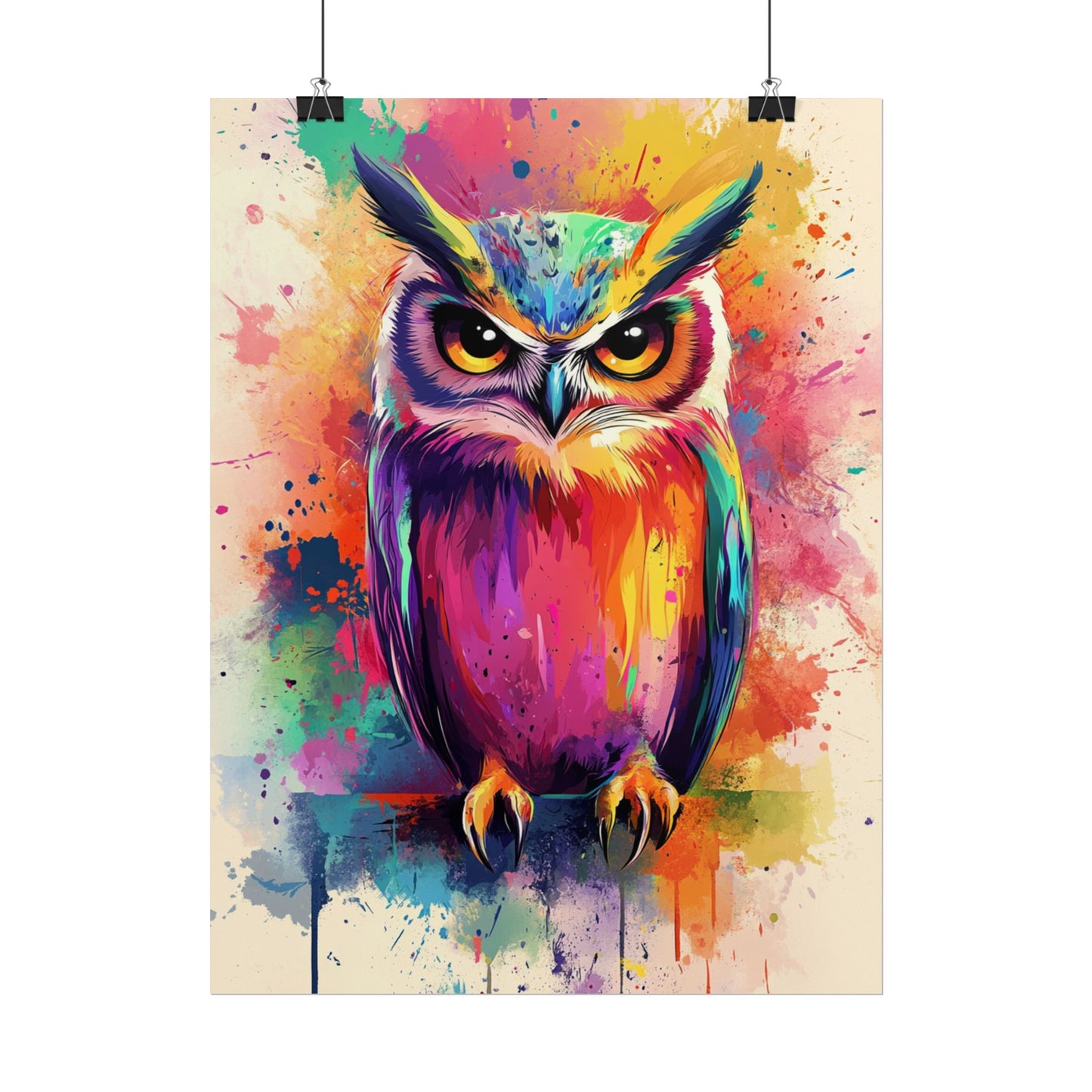 Vibrant Owl - Abstract Wildlife Art Print