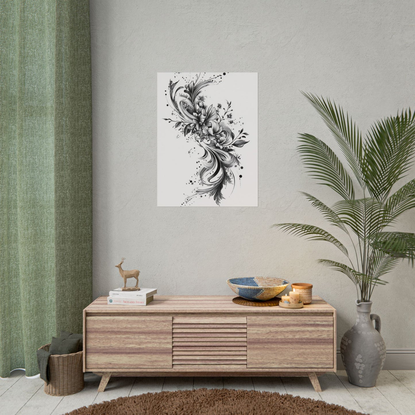 Floral Whirl - Abstract Botanical Art Print