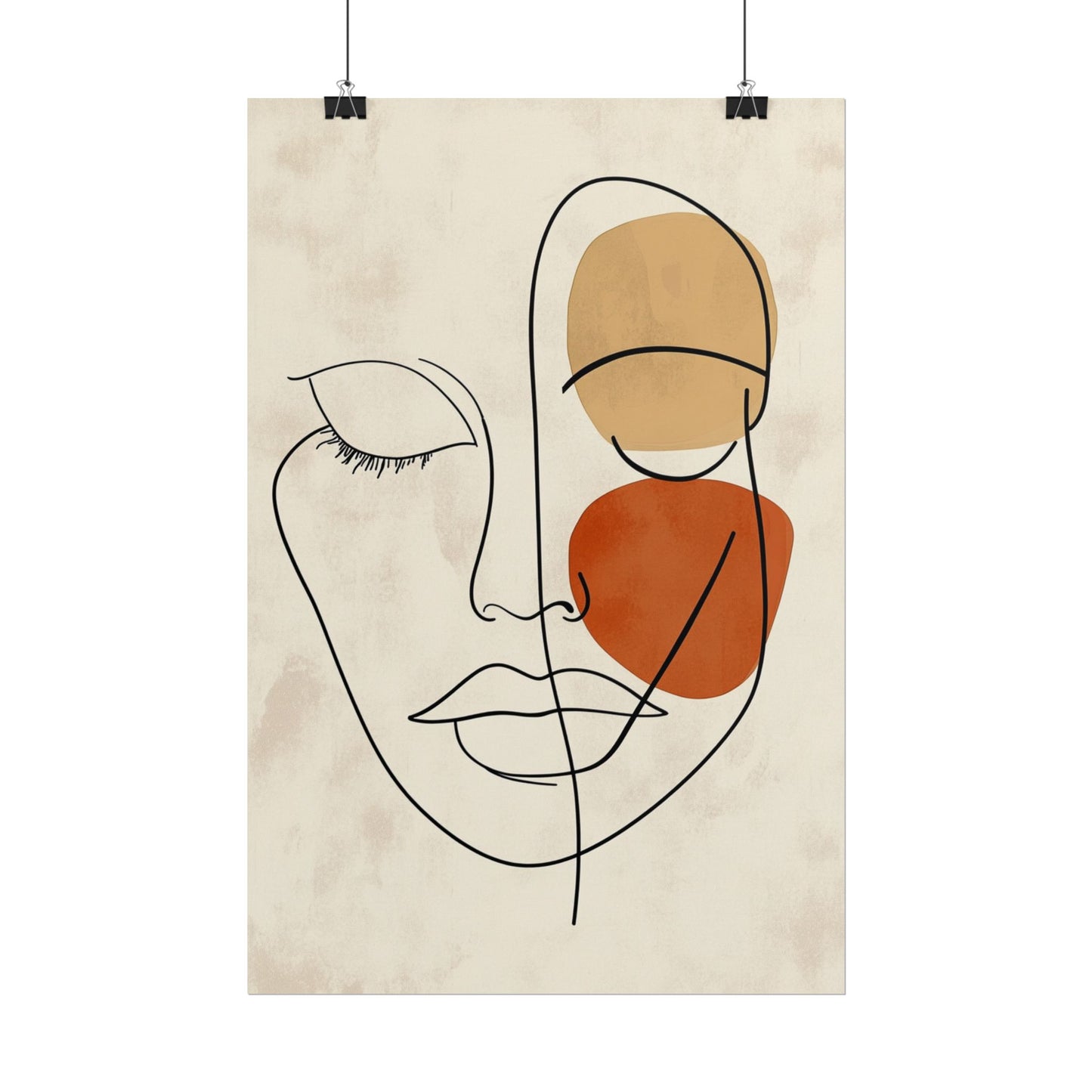 Serenity in Lines - Minimalist Abstract Face Art