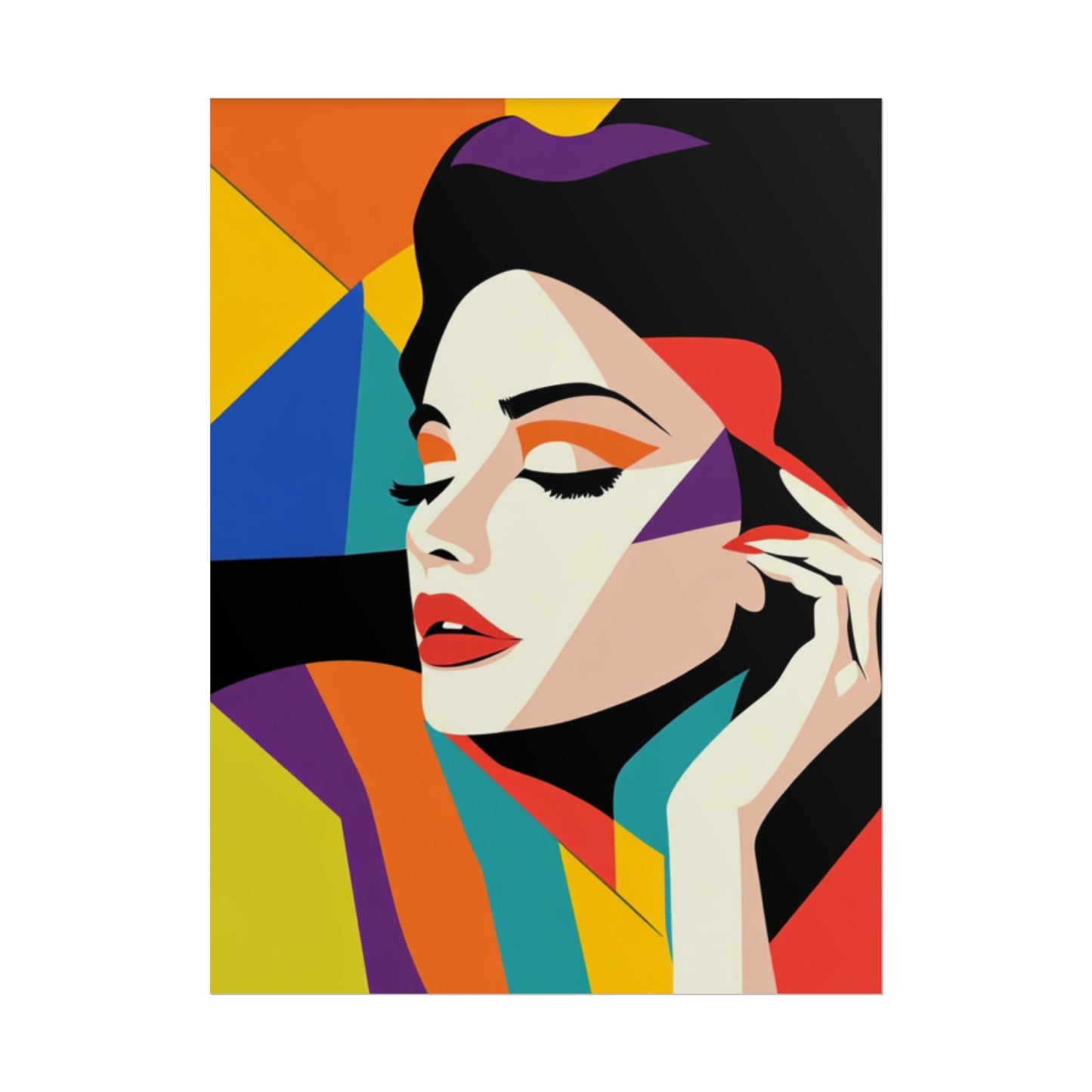 Vibrant Pop Art Portrait - Abstract Woman Art Print