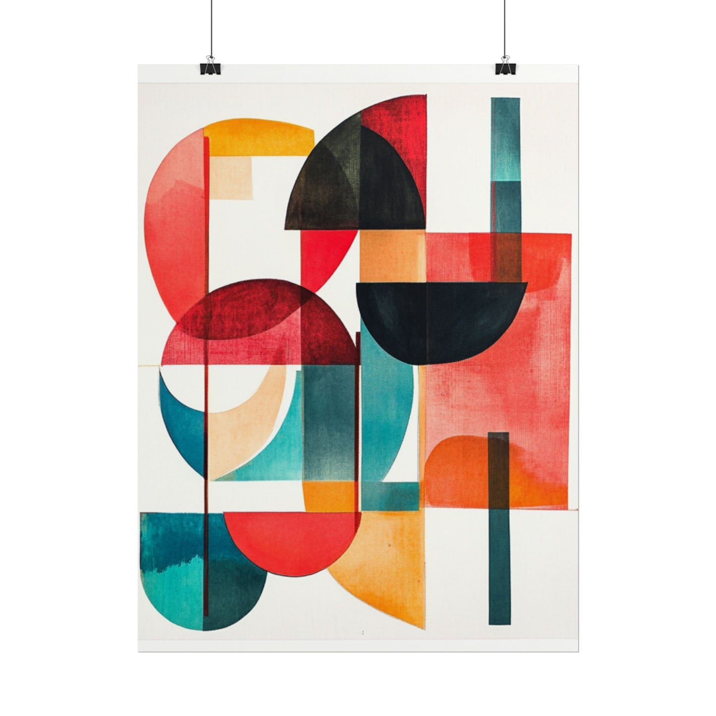 Retro Geometry - Abstract Shapes Art Print