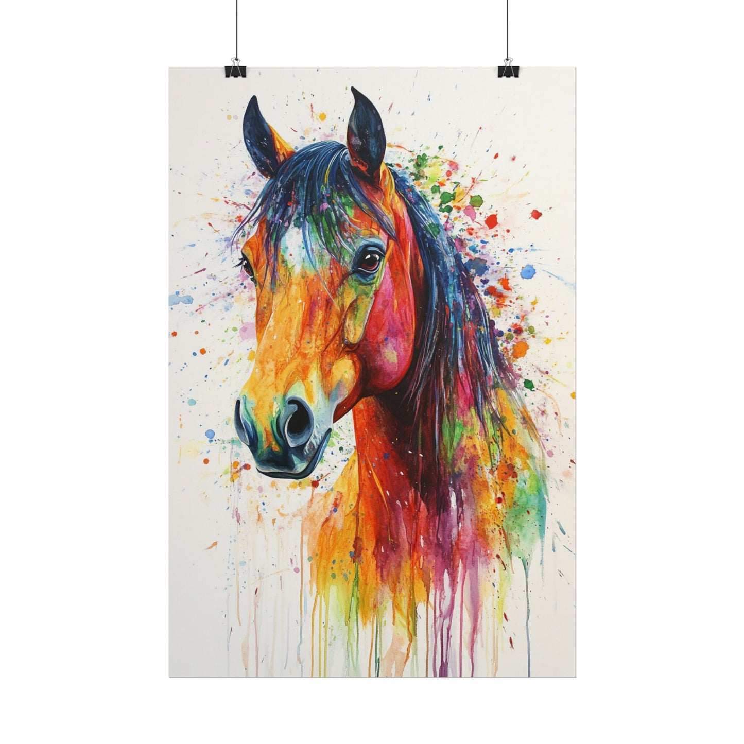 Vibrant Majesty - Abstract Horse Watercolour Art Print