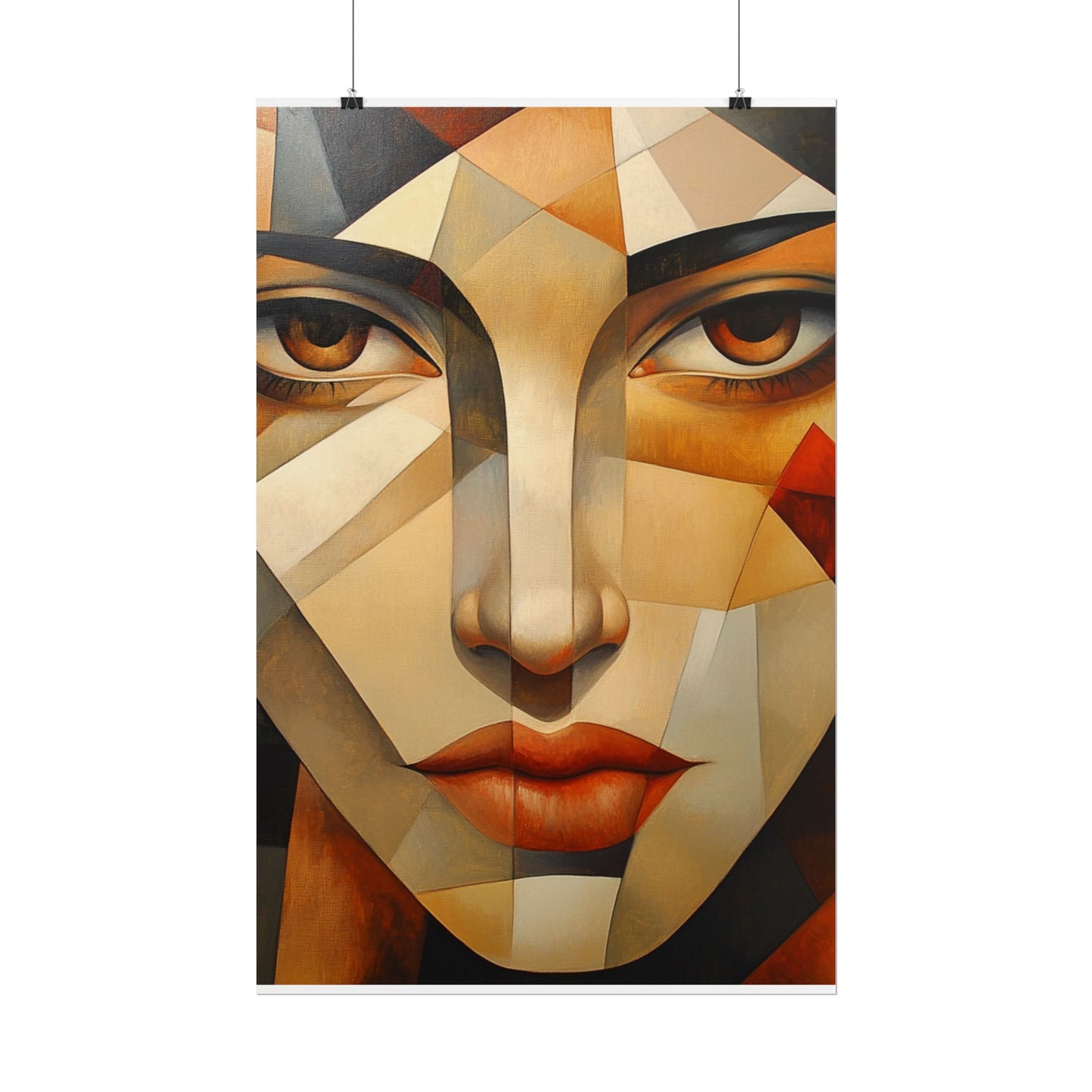 Facets of Emotion - Abstract Geometric Portrait Art Print