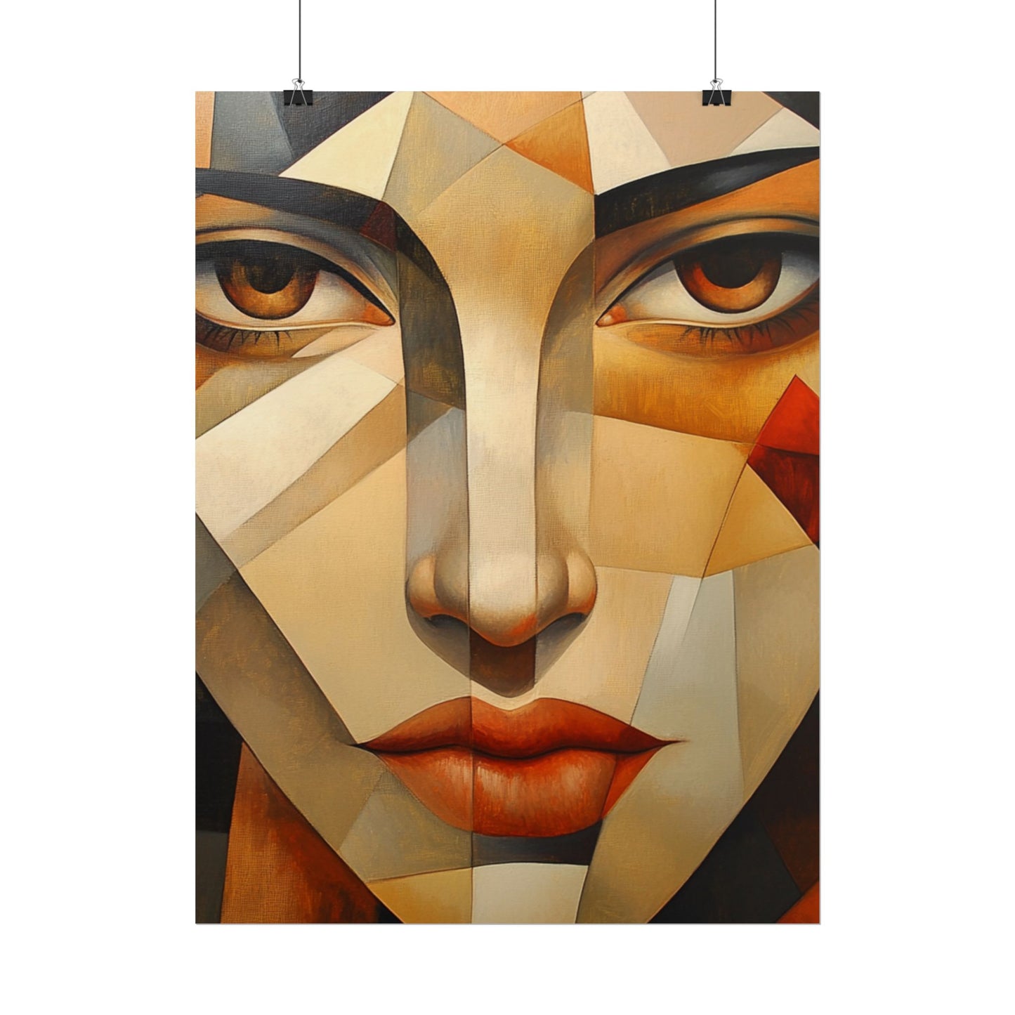 Facets of Emotion - Abstract Geometric Portrait Art Print