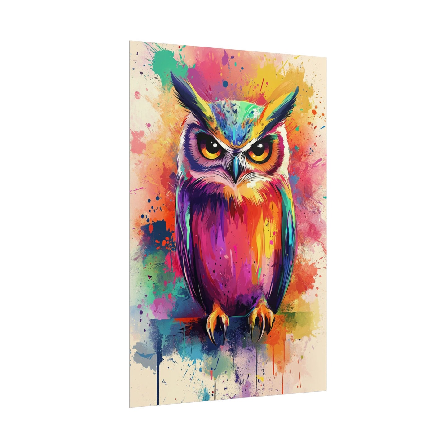 Vibrant Owl - Abstract Wildlife Art Print