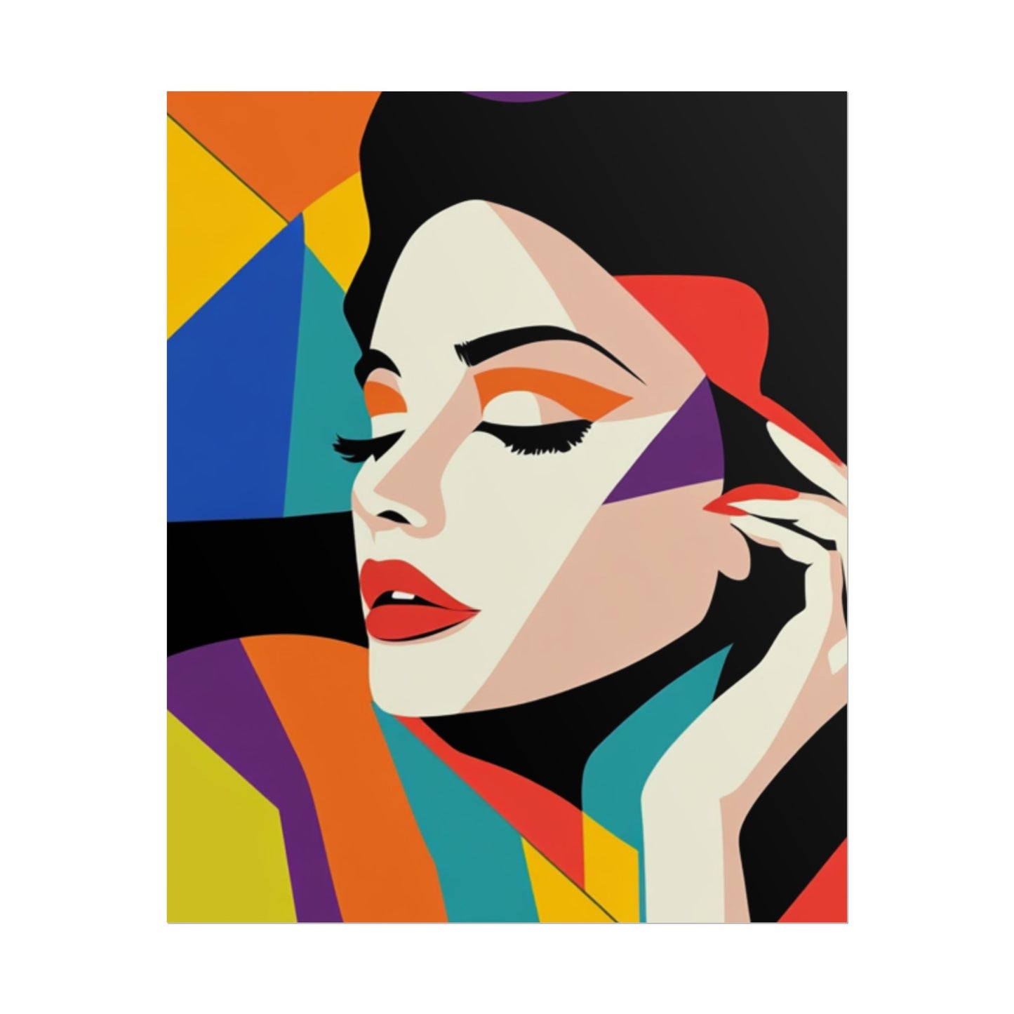 Vibrant Pop Art Portrait - Abstract Woman Art Print