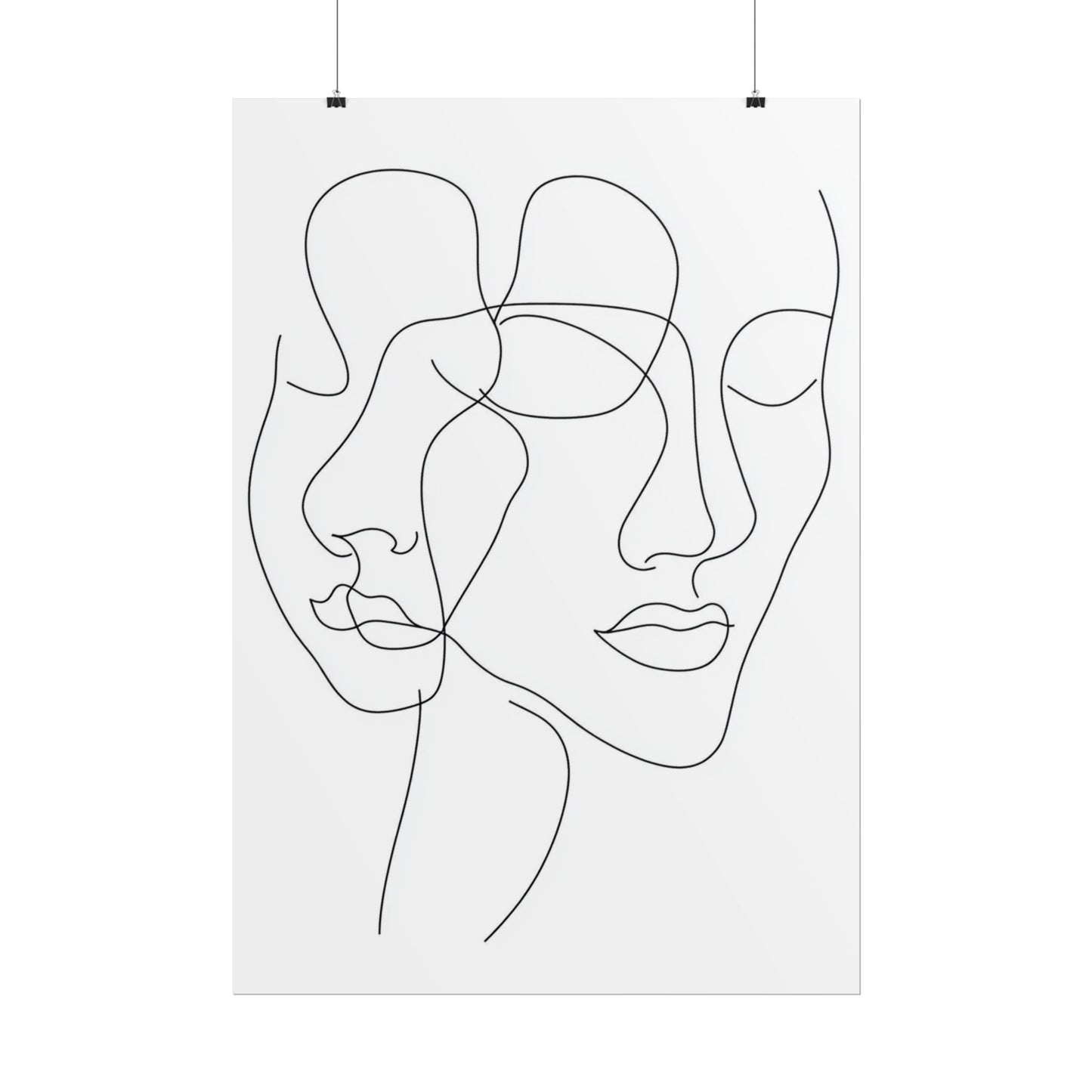 Intertwined Thoughts - Abstract Faces in Line Art