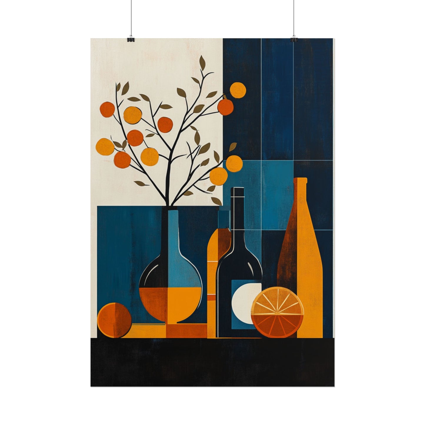 Mid-Century Modern Still Life - Abstract Geometric Art Print