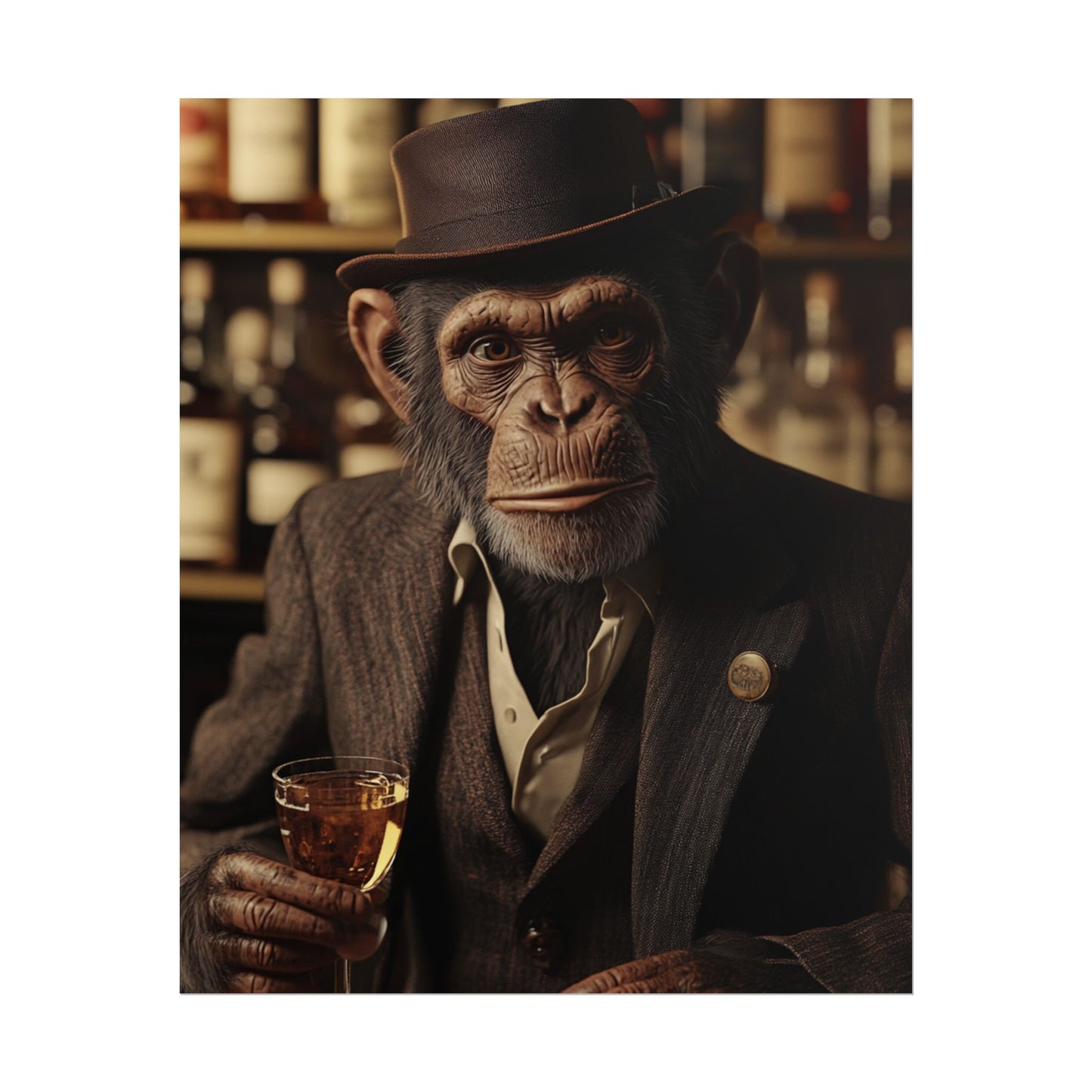 The Sophisticated Simian - Abstract Portrait of a Gentleman Chimpanzee