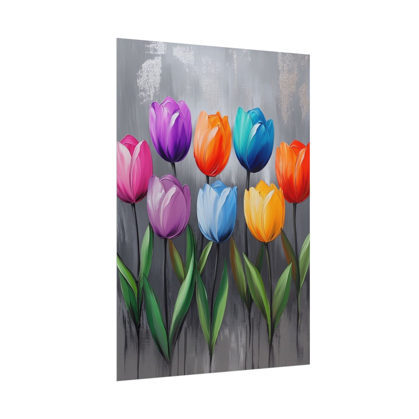 Colourful Tulips - Abstract Floral Art Print