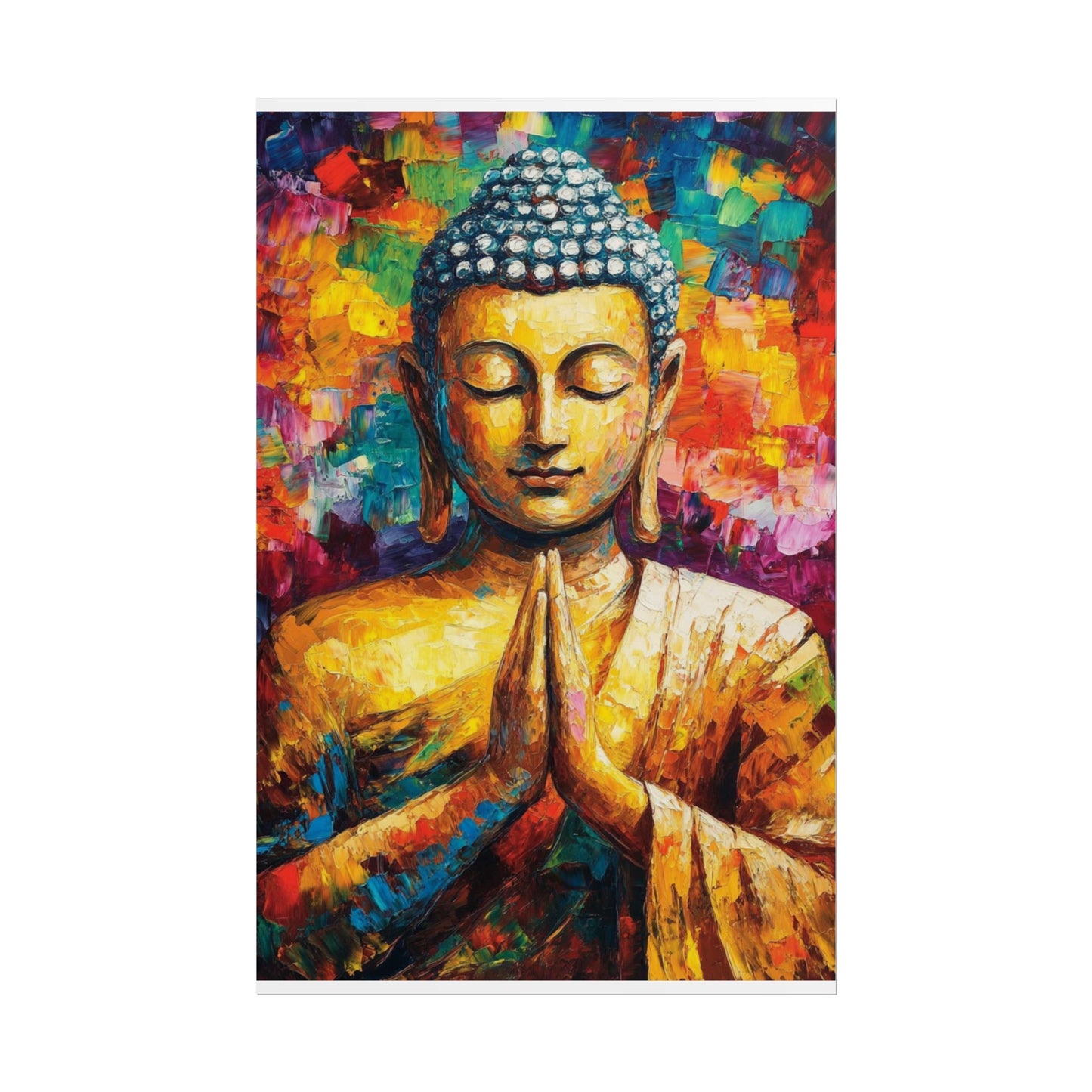 Vibrant Buddha - Abstract Spiritual Art Print