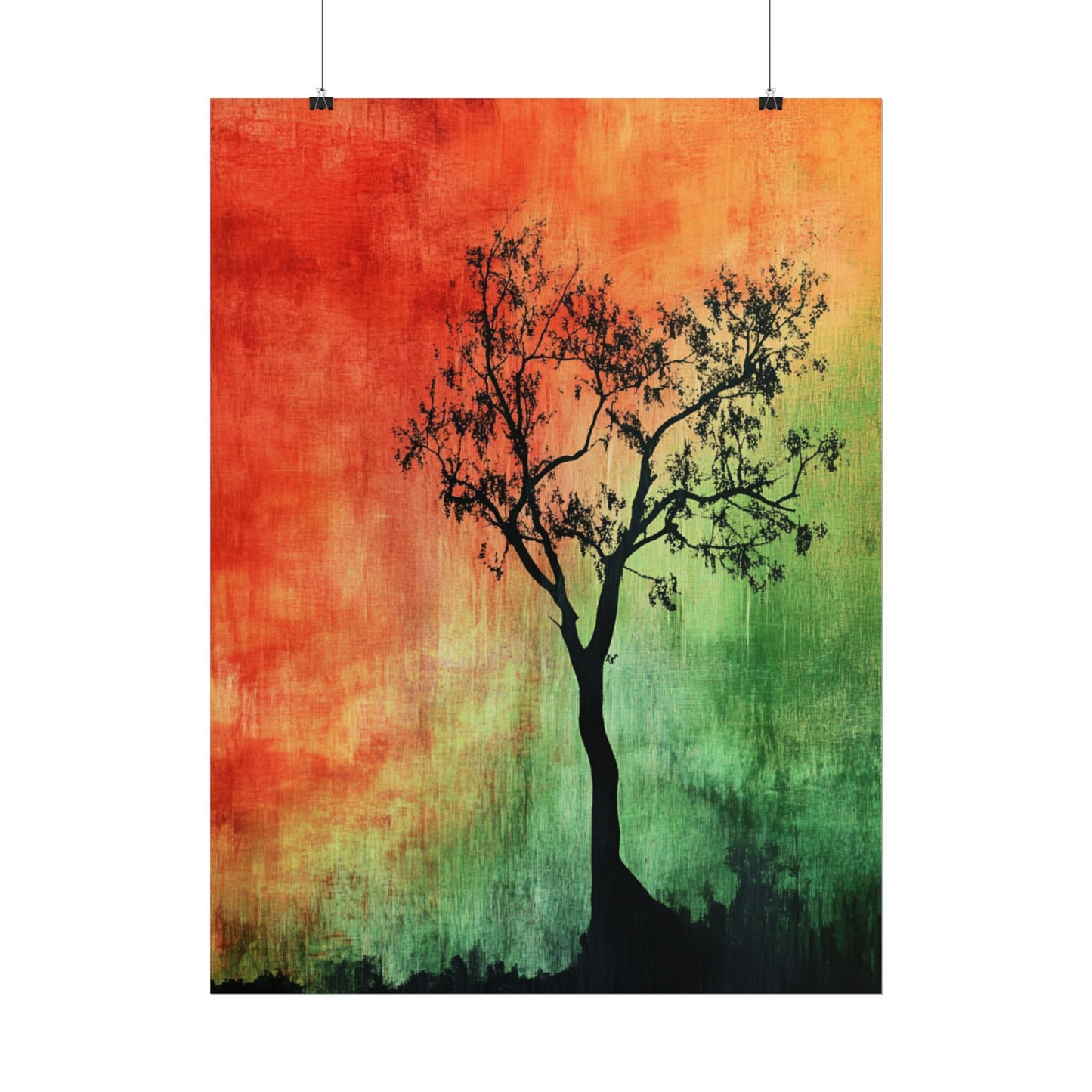 Autumnal Silhouette - Abstract Tree Art Print