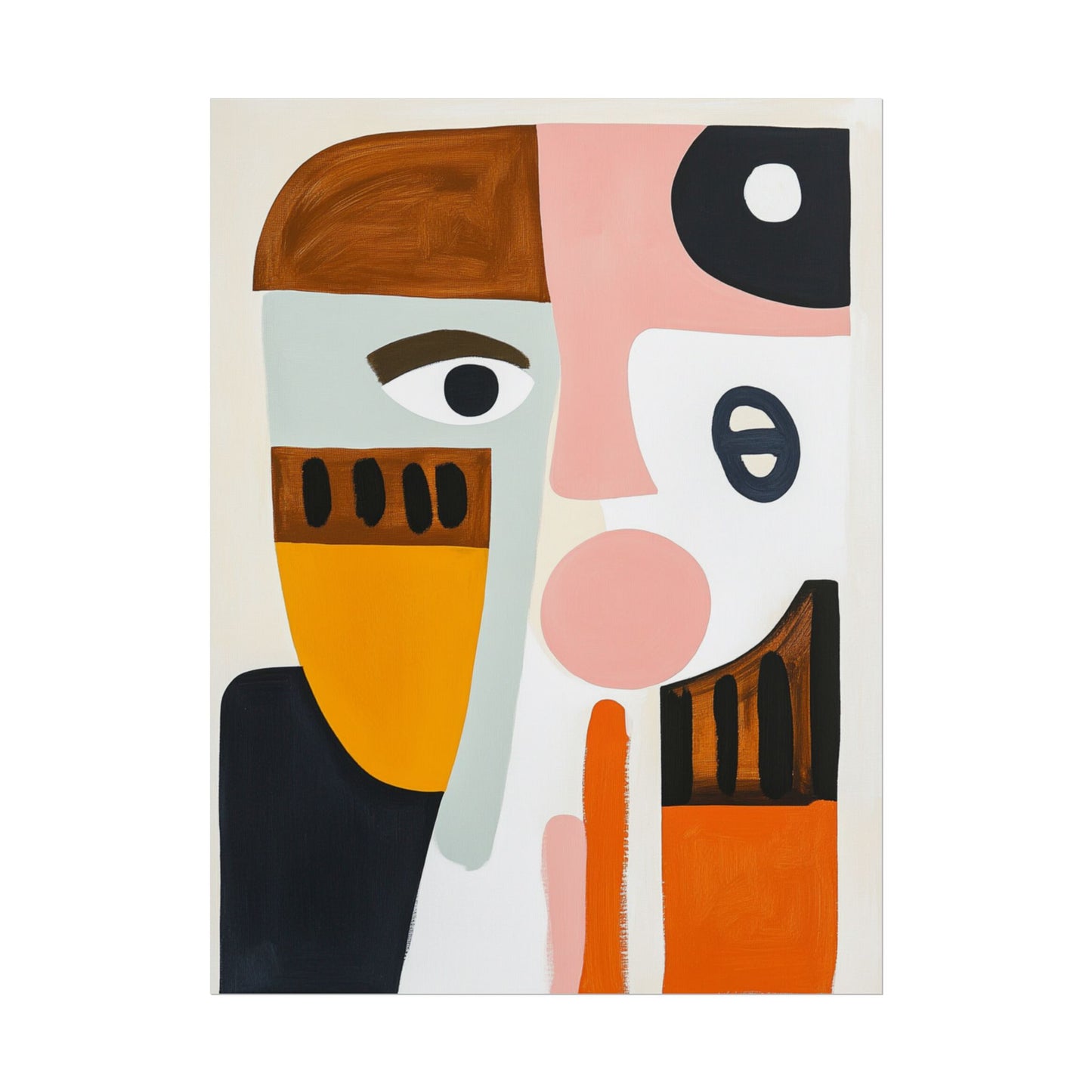 Modern Faces - Geometric Abstract Art Print