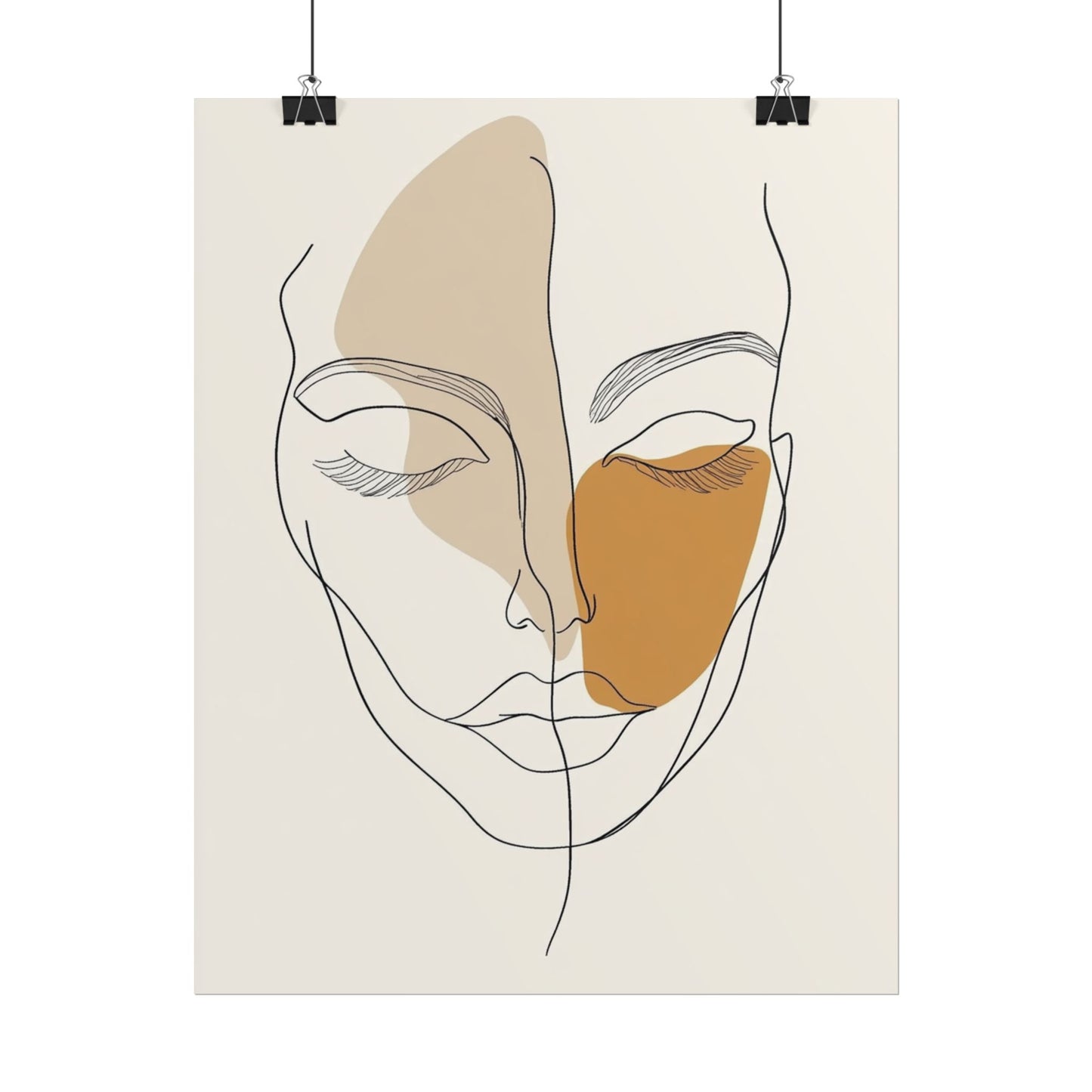 Serenity in Lines - Abstract Minimalist Portrait