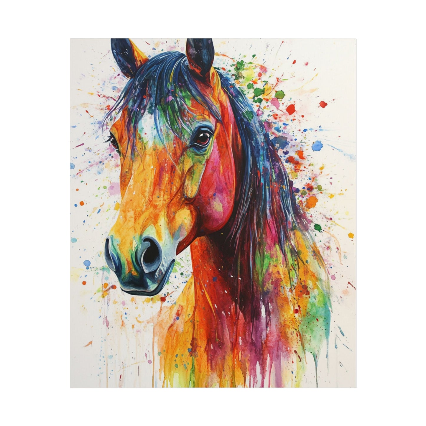 Vibrant Majesty - Abstract Horse Watercolour Art Print