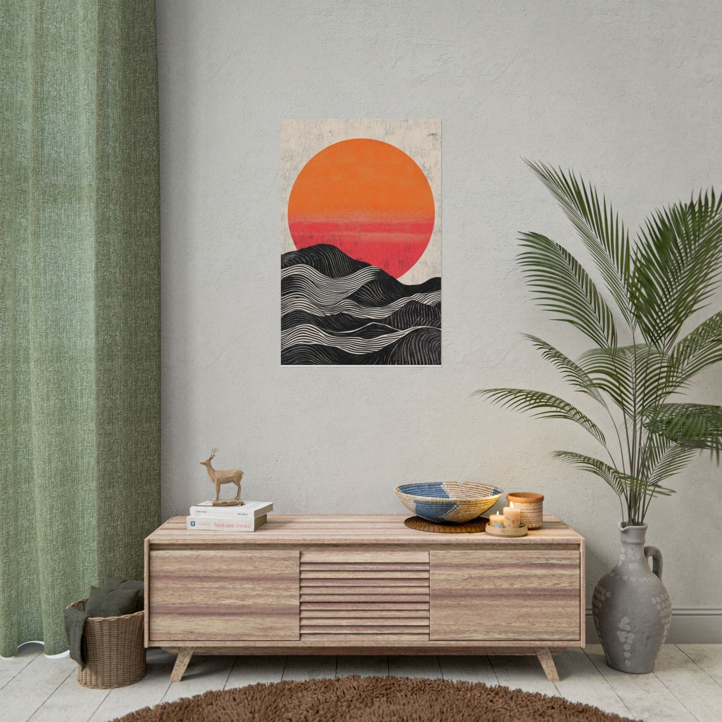 Sunset Serenade - Abstract Geometric Art Print