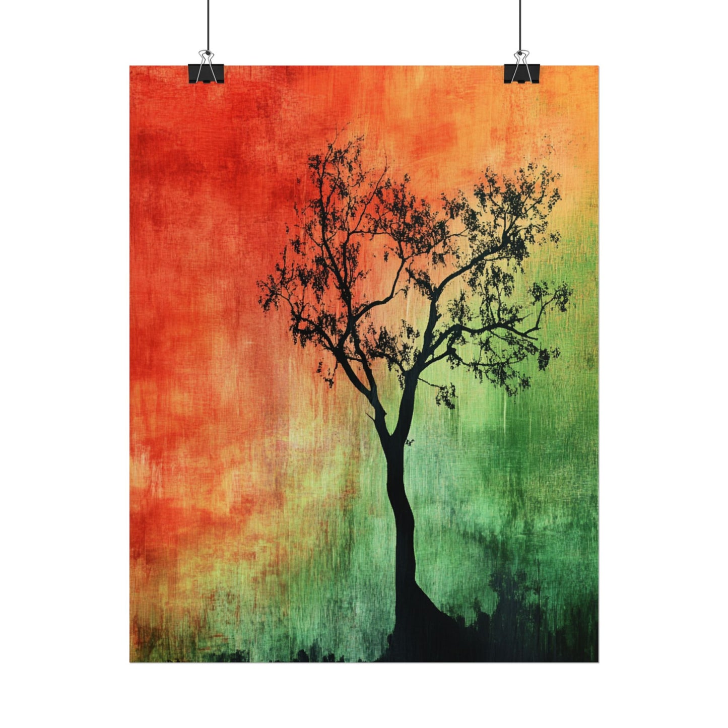 Autumnal Silhouette - Abstract Tree Art Print