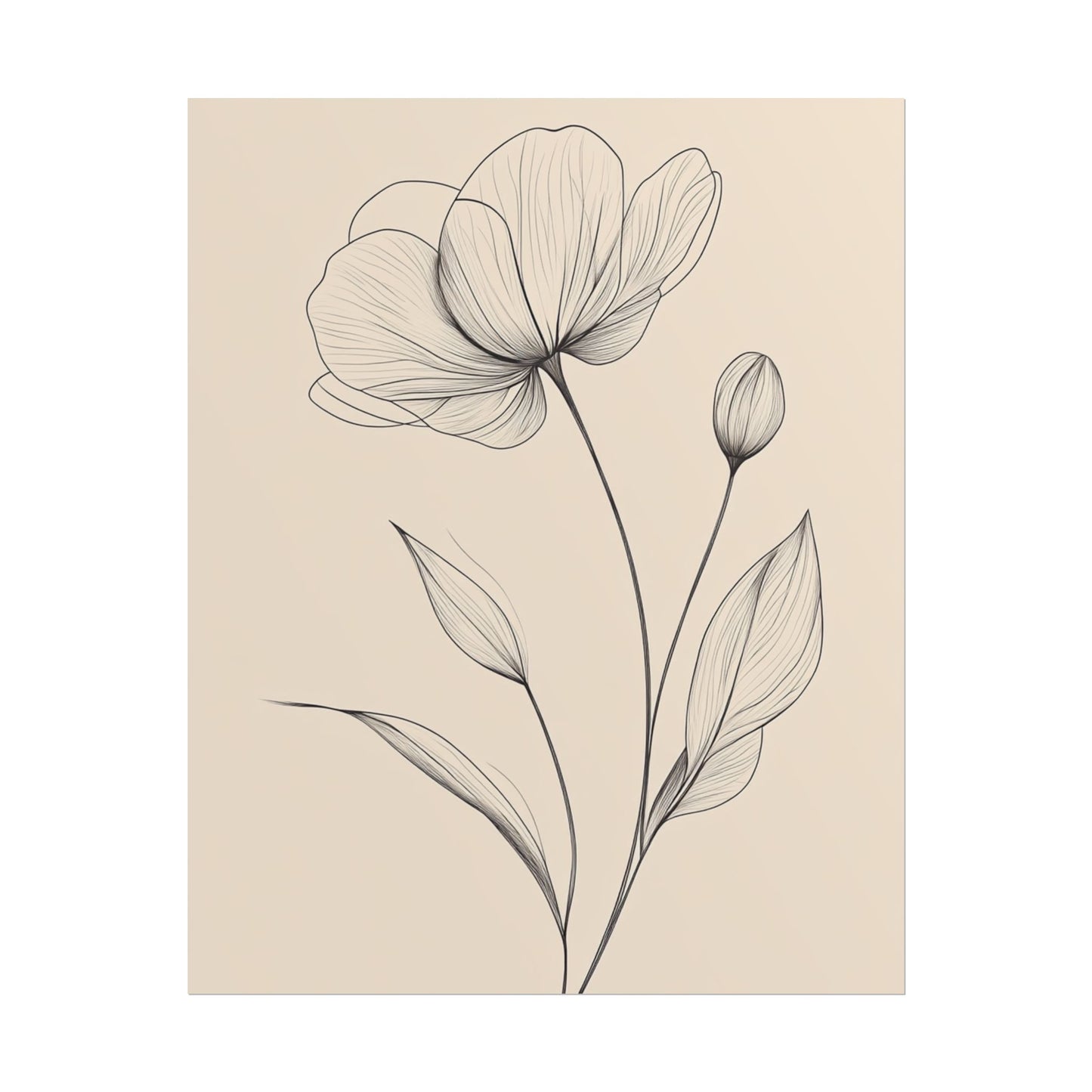 Elegant Bloom - Minimalist Floral Line Art