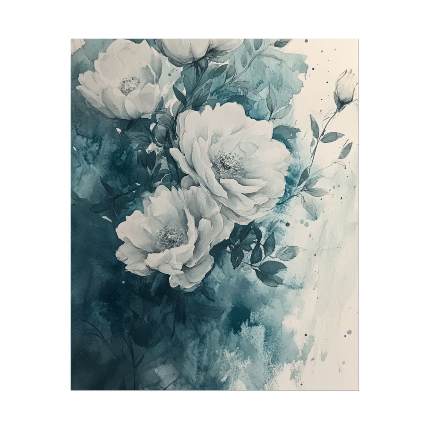 Serenity in Bloom - Abstract Floral Watercolour Art