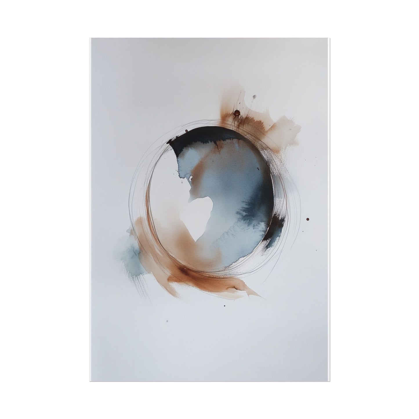 Ethereal Cycles - Minimalist Abstract Watercolour Art