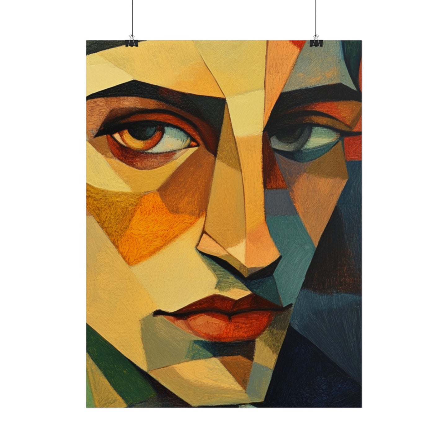 Angular Gaze - Abstract Geometric Portrait Art Print