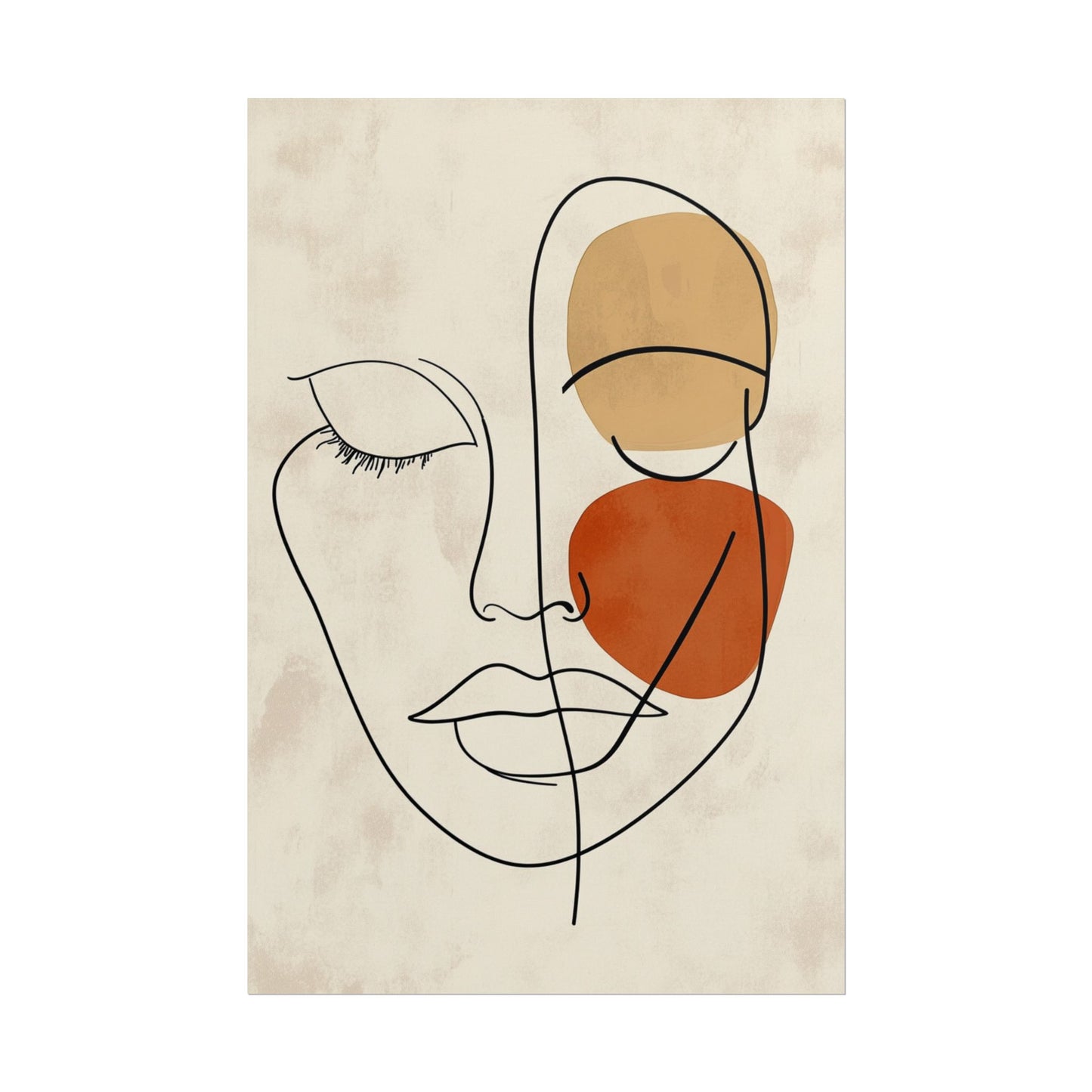 Serenity in Lines - Minimalist Abstract Face Art