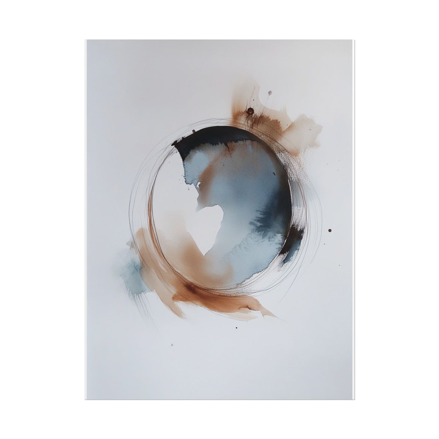 Ethereal Cycles - Minimalist Abstract Watercolour Art