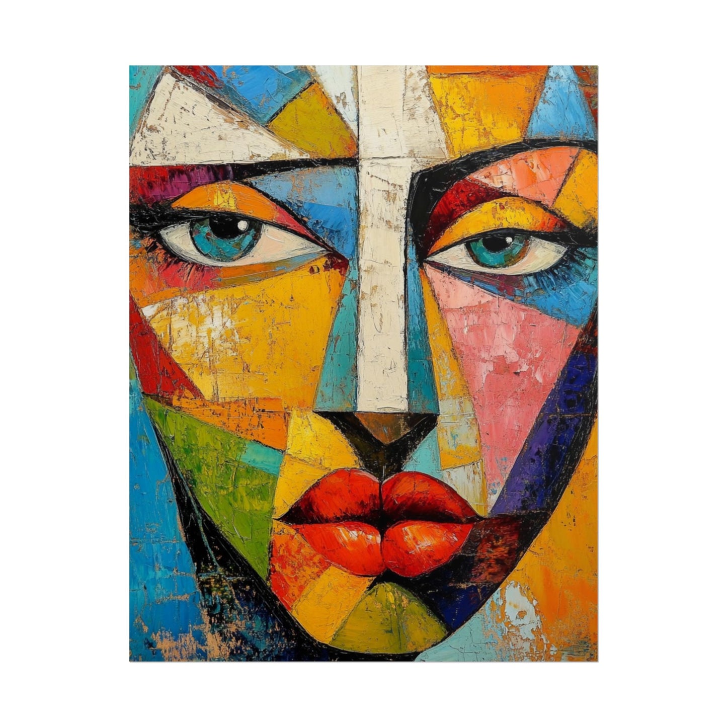 Vibrant Reflections - Abstract Face Art Print