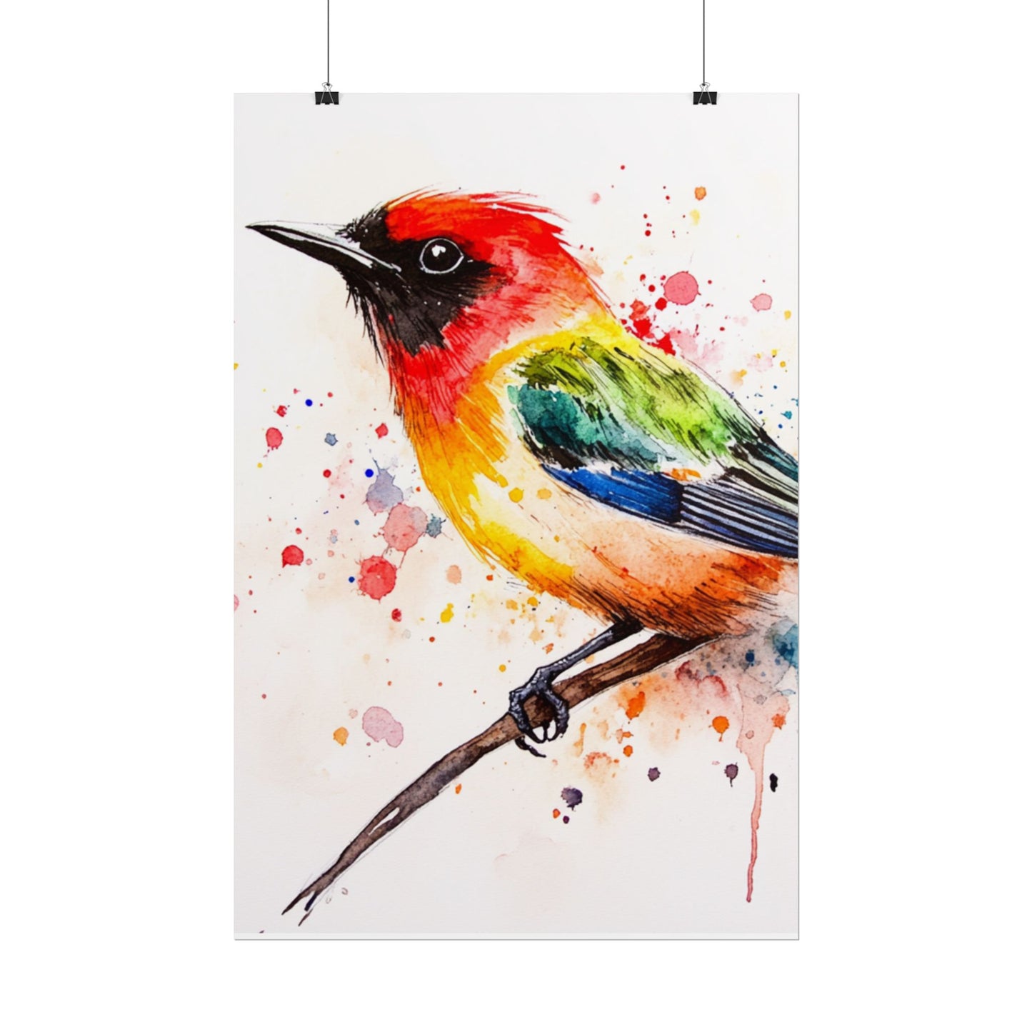 Vibrant Melody - Abstract Watercolour Bird Art