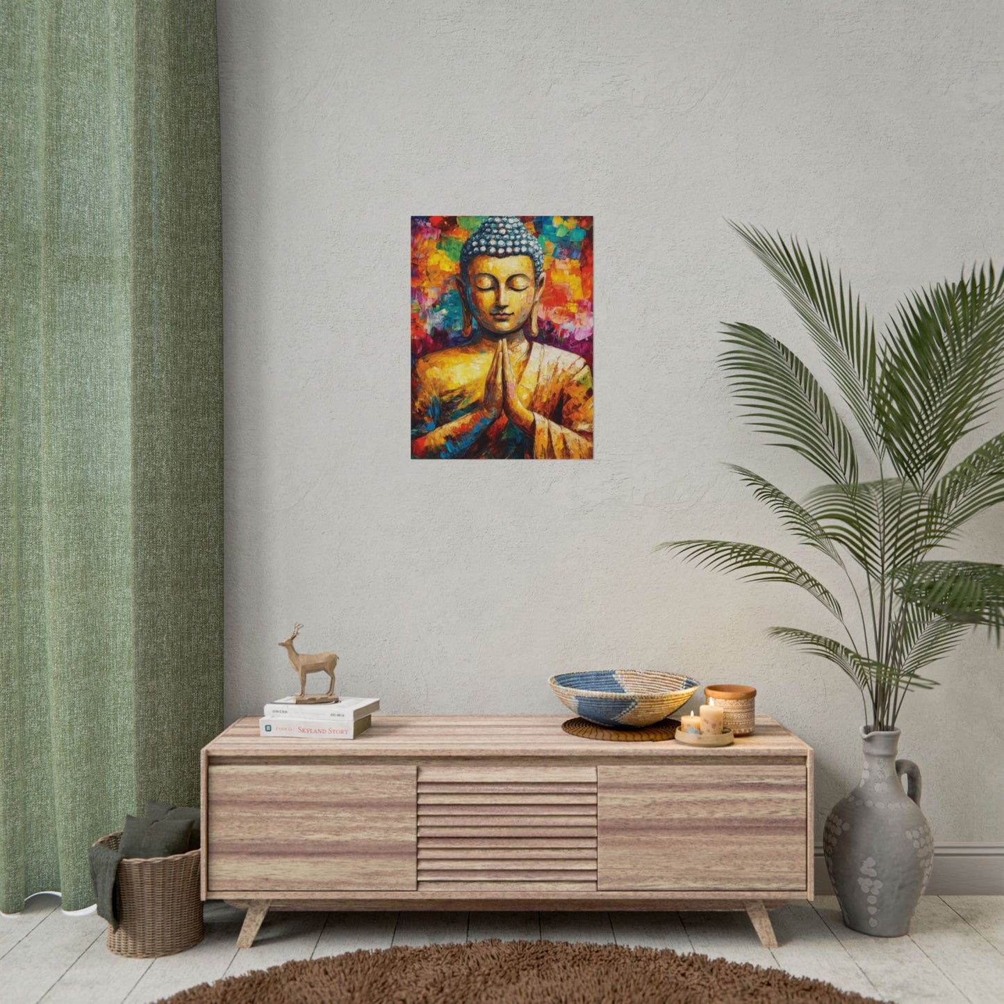 Vibrant Buddha - Abstract Spiritual Art Print