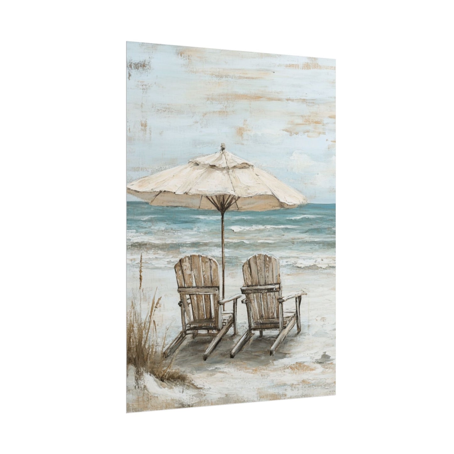 Serene Beach Retreat - Abstract Coastal Art Print