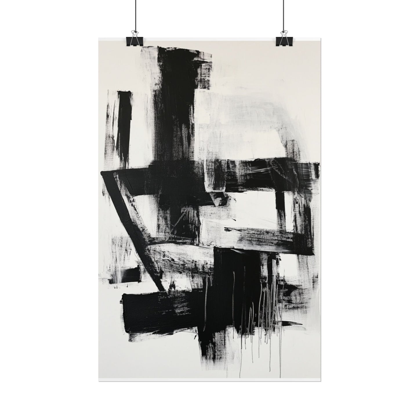 Monochrome Symphony - Abstract Black and White Art Print