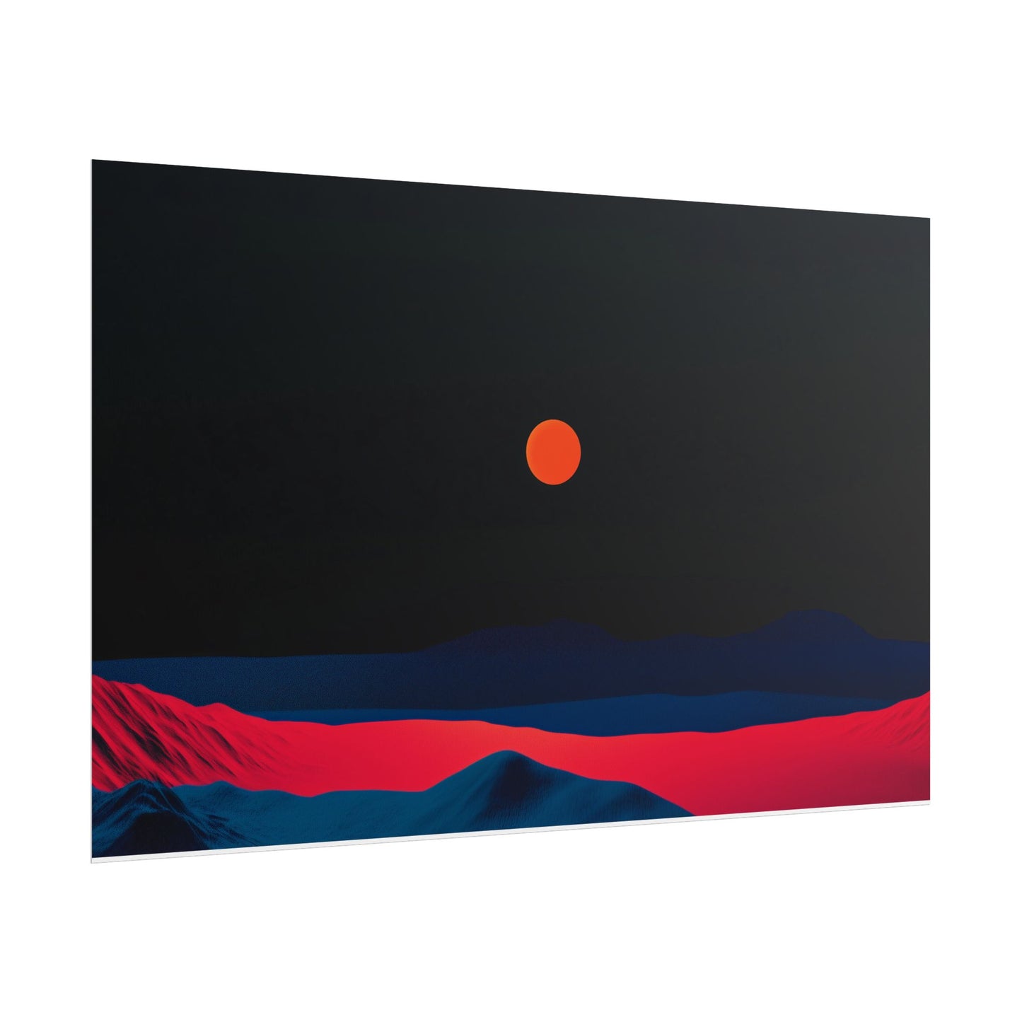 Blood Moon Over Fiery Mountains - Abstract Art Print