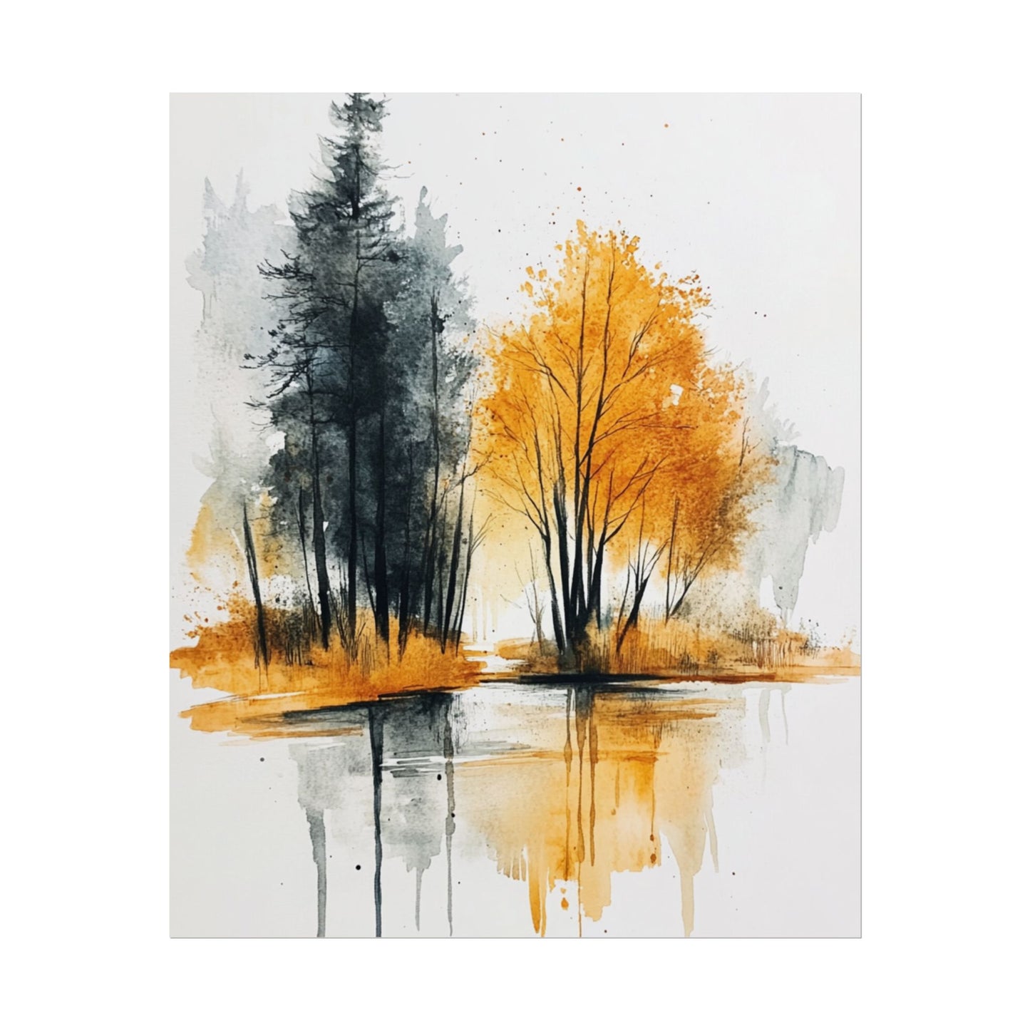 Golden Reflections - Abstract Autumnal Landscape