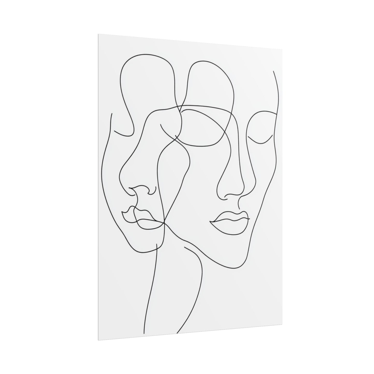 Intertwined Thoughts - Abstract Faces in Line Art