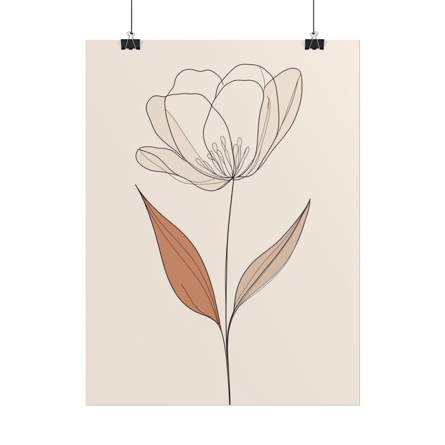 Serenity in Simplicity - Minimalist Floral Line Art