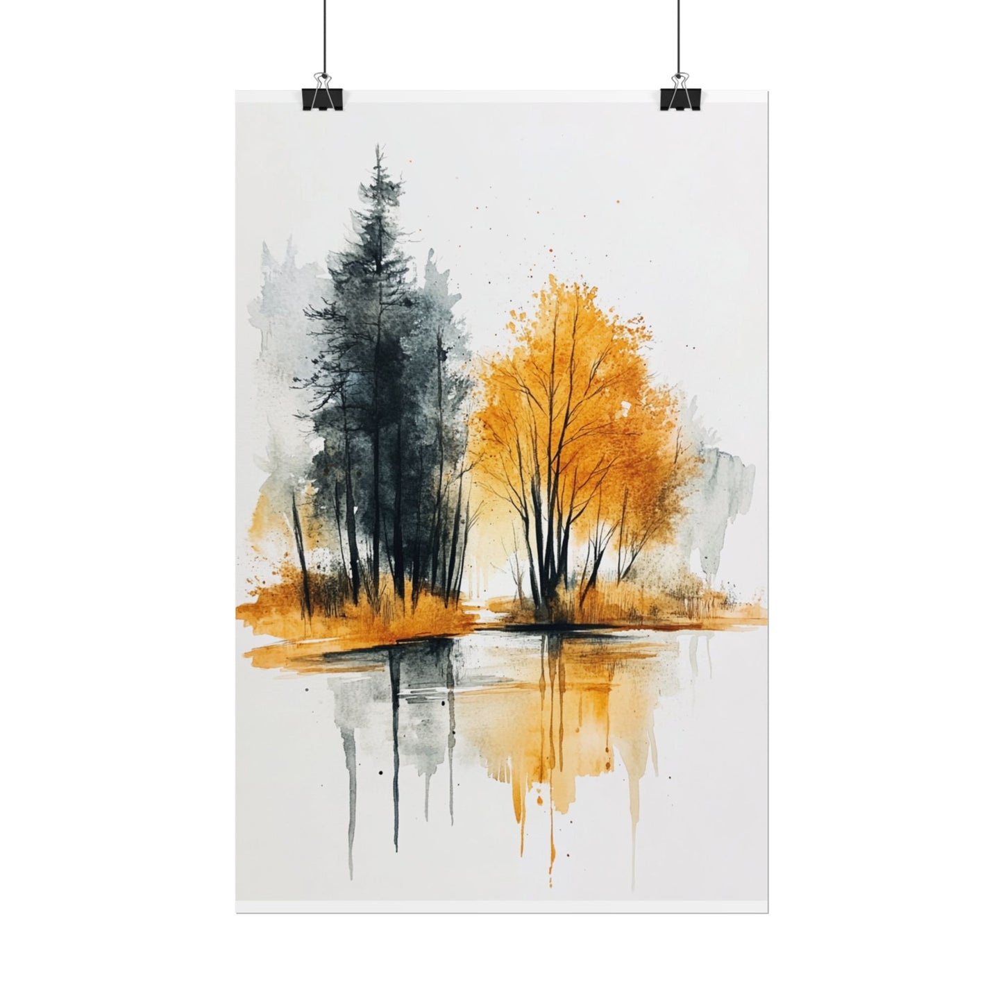 Golden Reflections - Abstract Autumnal Landscape