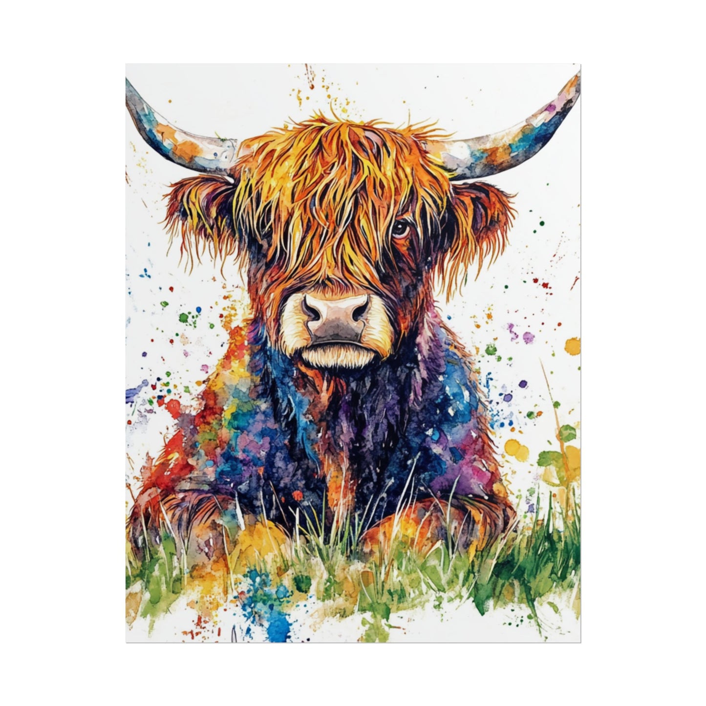 Highland Harmony - Abstract Highland Cow Art Print