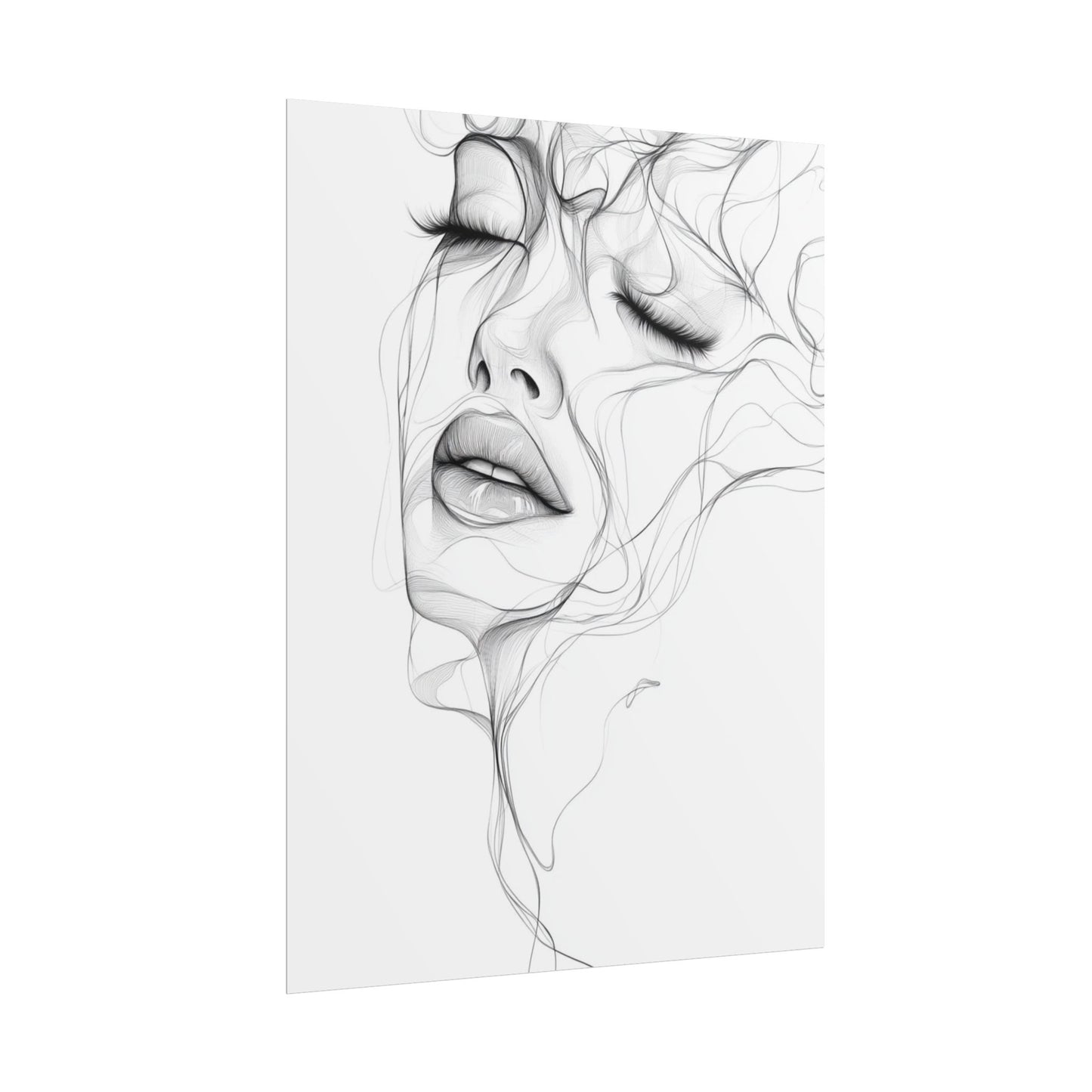 Ethereal Whispers - Abstract Line Art Portrait