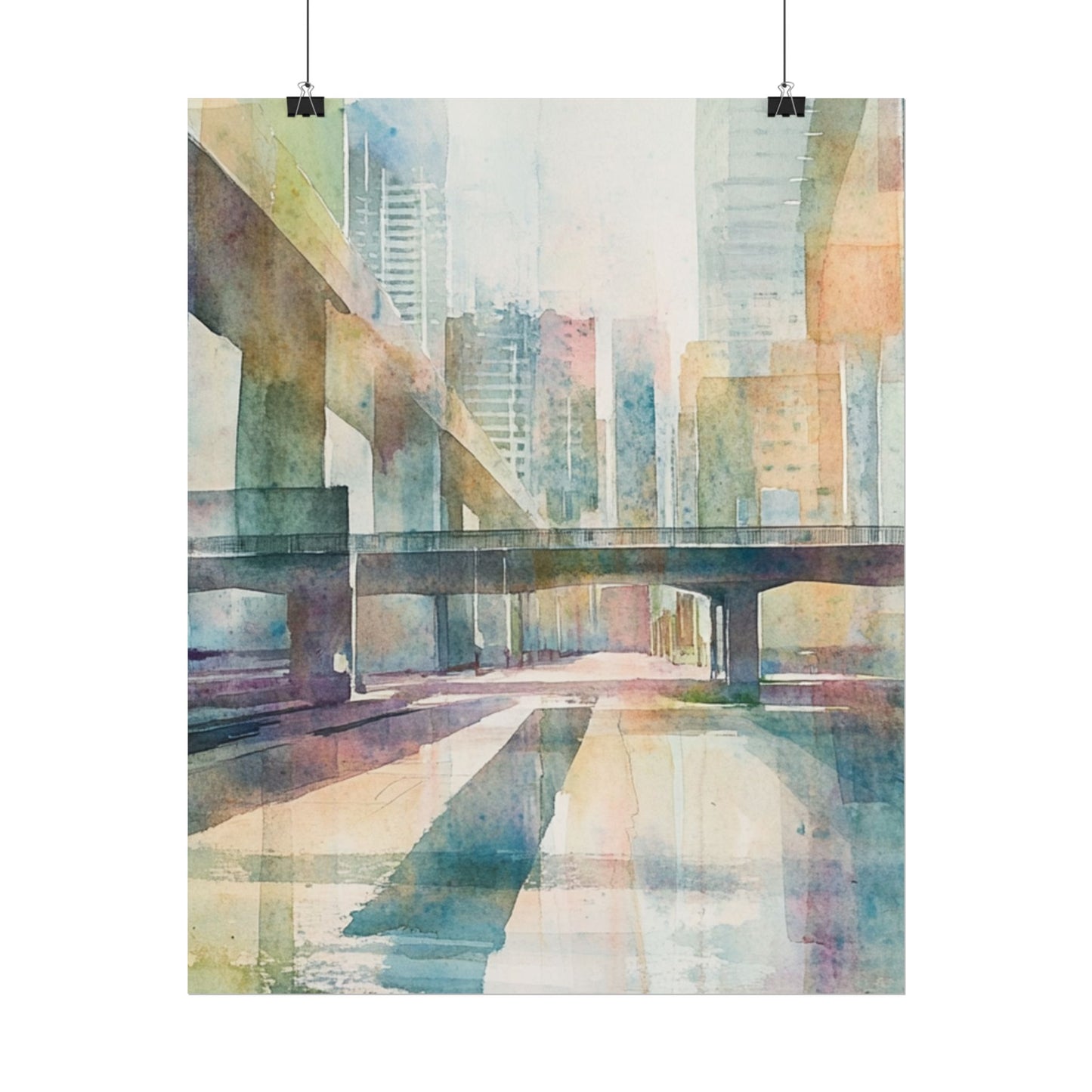 Urban Dreams - Abstract Cityscape in Soft Watercolours