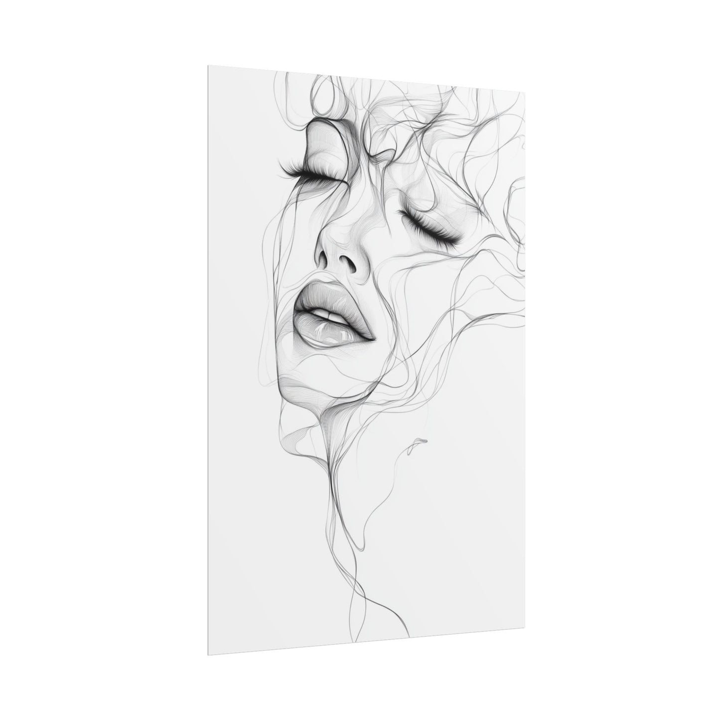 Ethereal Whispers - Abstract Line Art Portrait