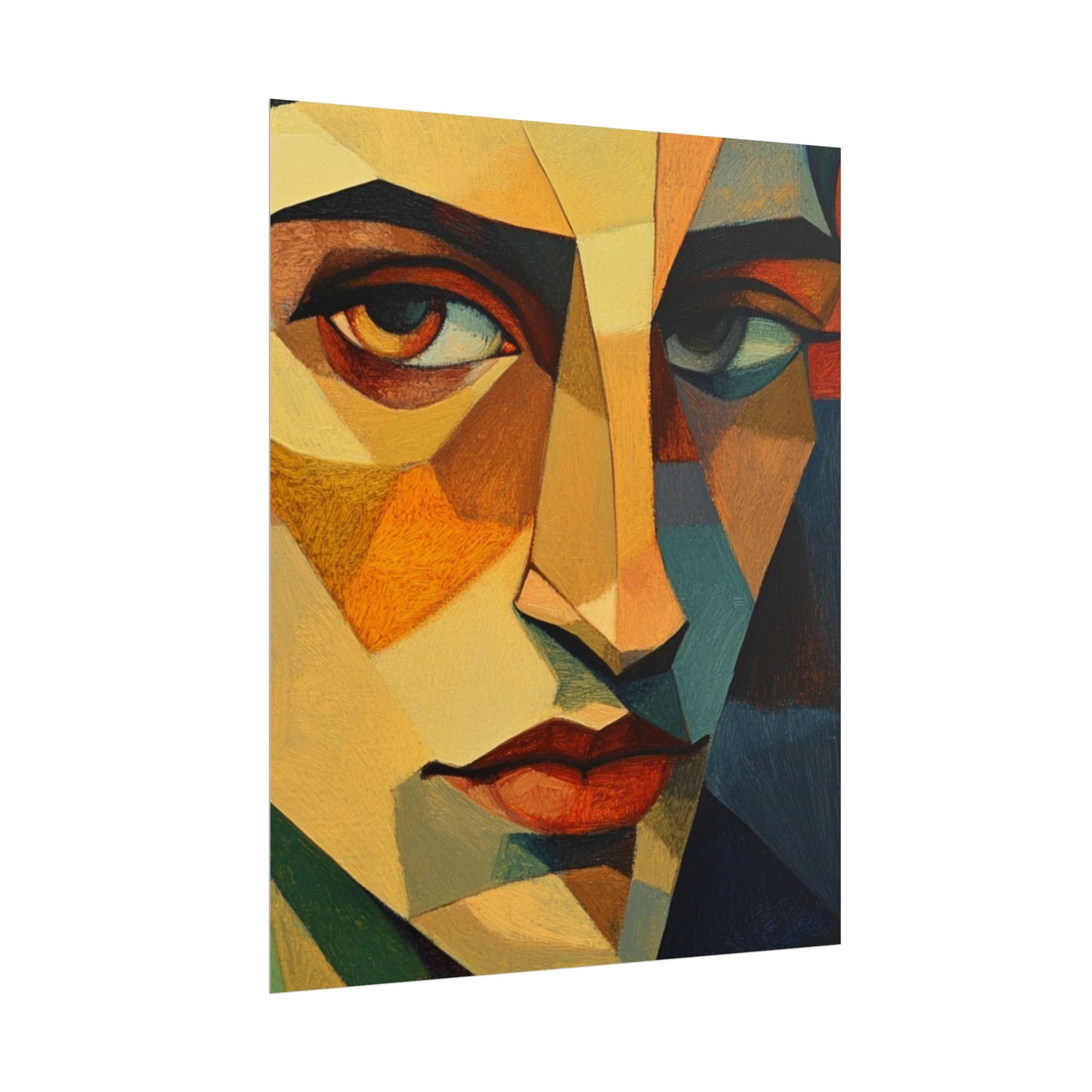 Angular Gaze - Abstract Geometric Portrait Art Print