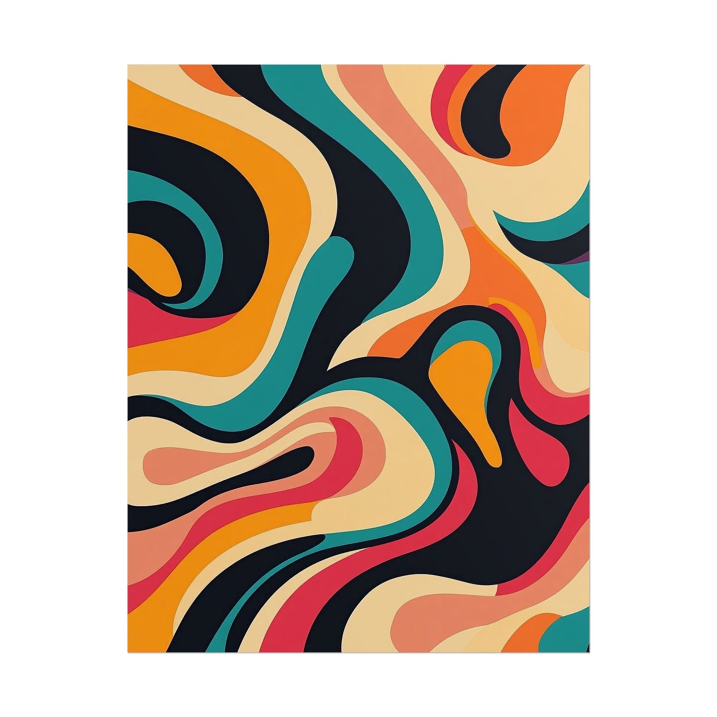 Retro Wave Fusion - Abstract Art Print