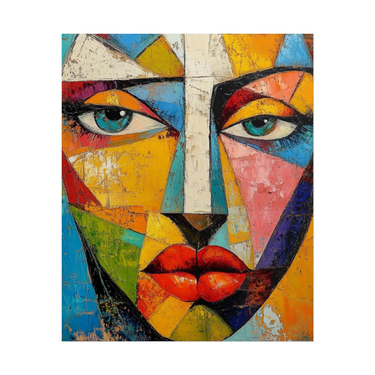 Vibrant Reflections - Abstract Face Art Print