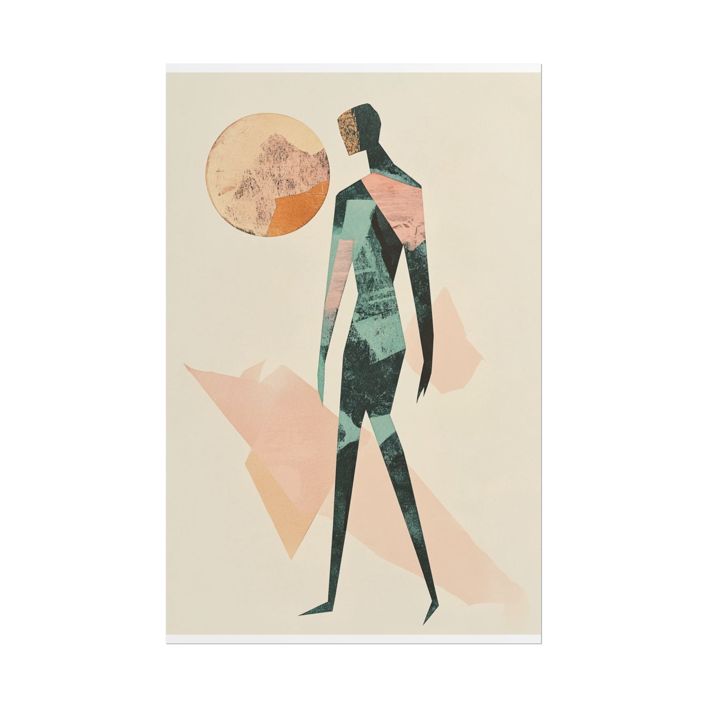 Abstract Wanderer - Minimalist Figurative Art Print