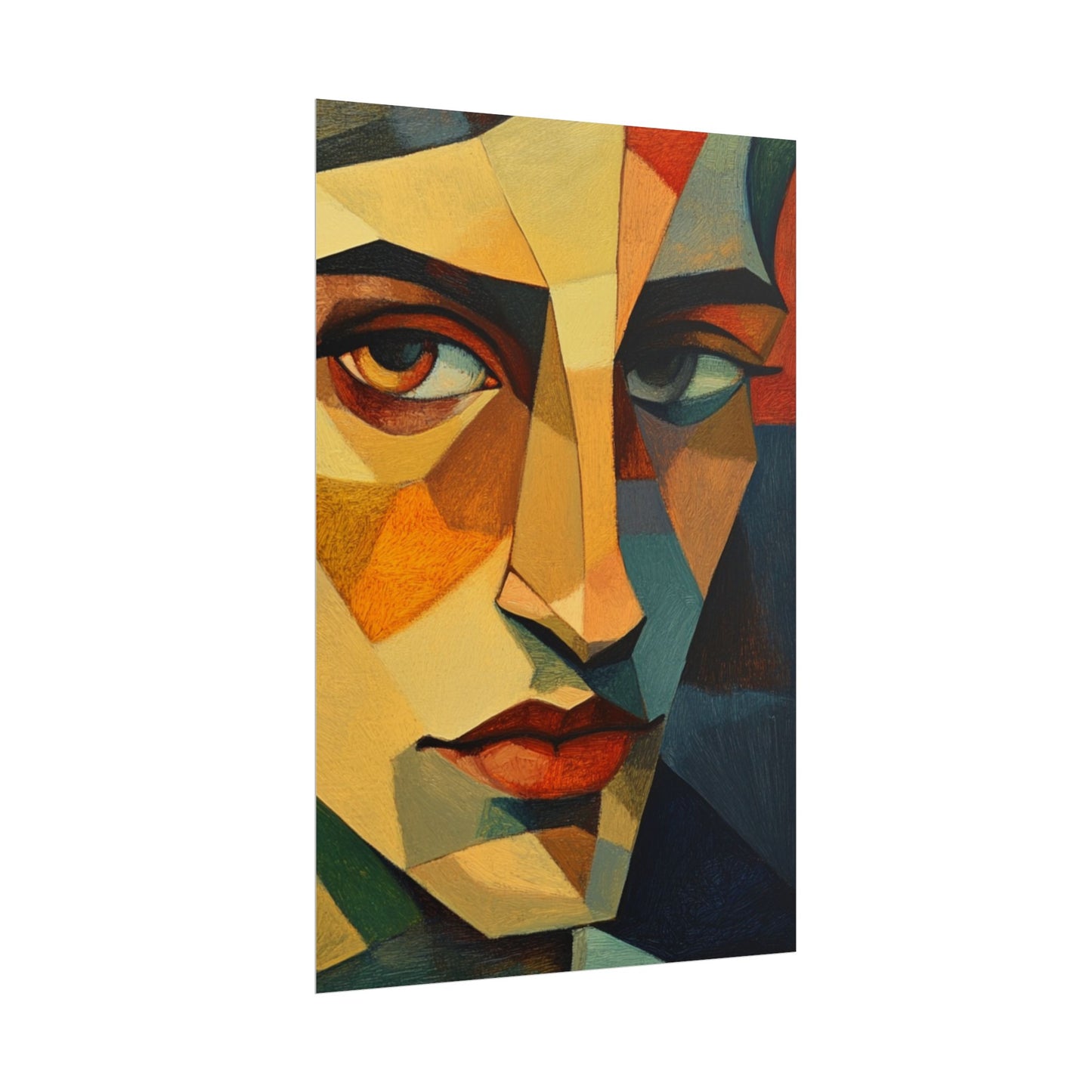 Angular Gaze - Abstract Geometric Portrait Art Print