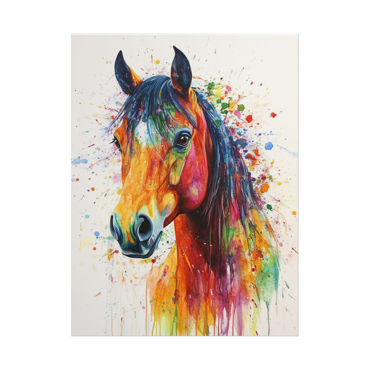 Vibrant Majesty - Abstract Horse Watercolour Art Print